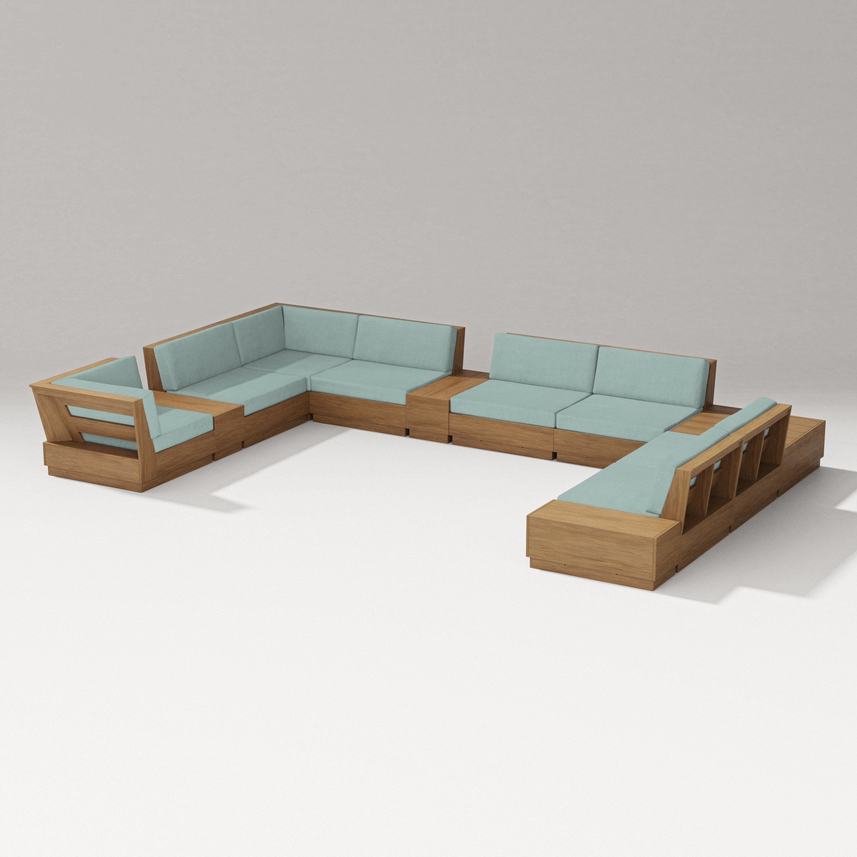 Elevate 12-Piece Conversation Sectional Set in Natural / Glacier Spa