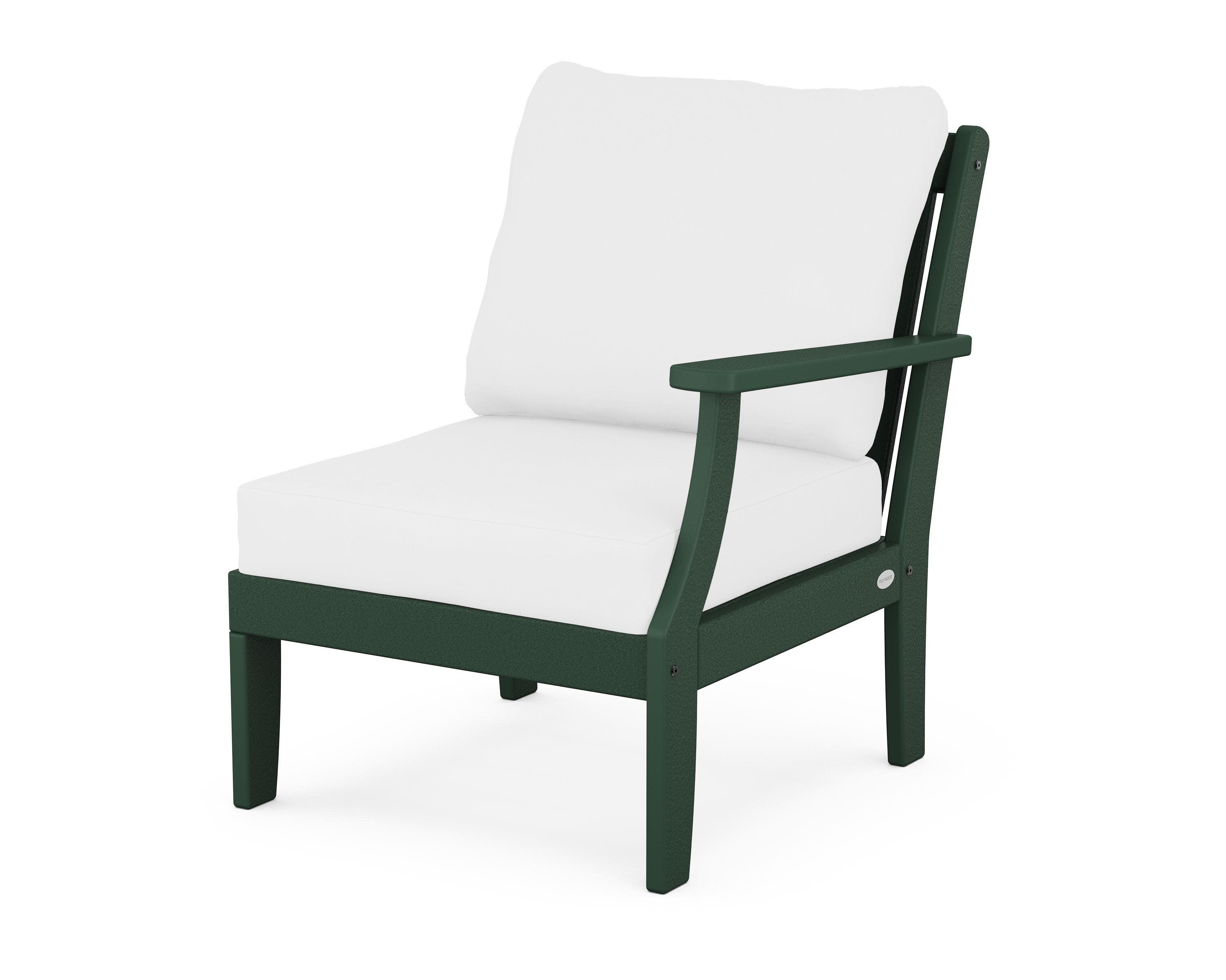 Braxton Modular Right Arm Chair in Green / Natural