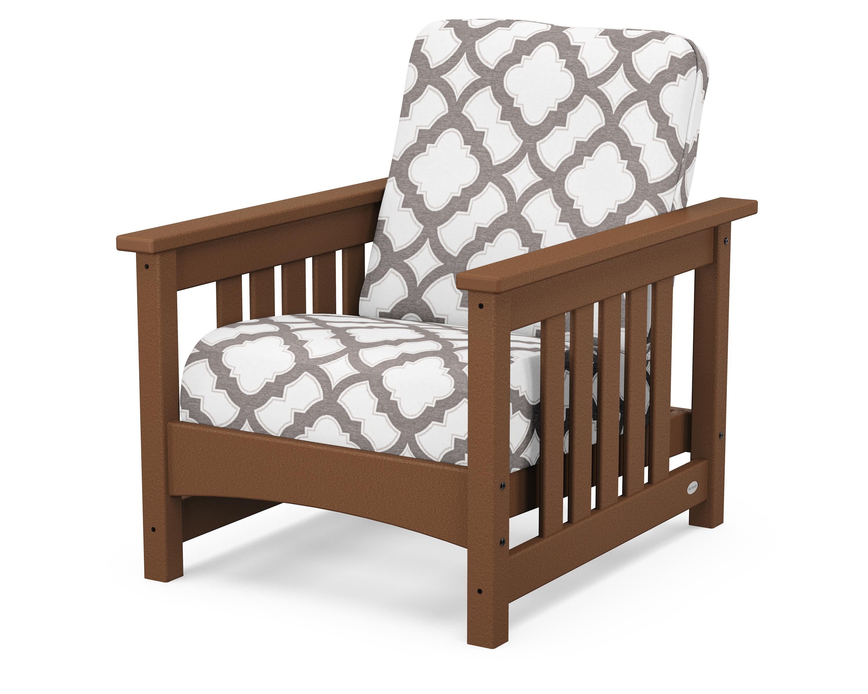 Club Mission Chair in Teak / Trellis Grey Mist