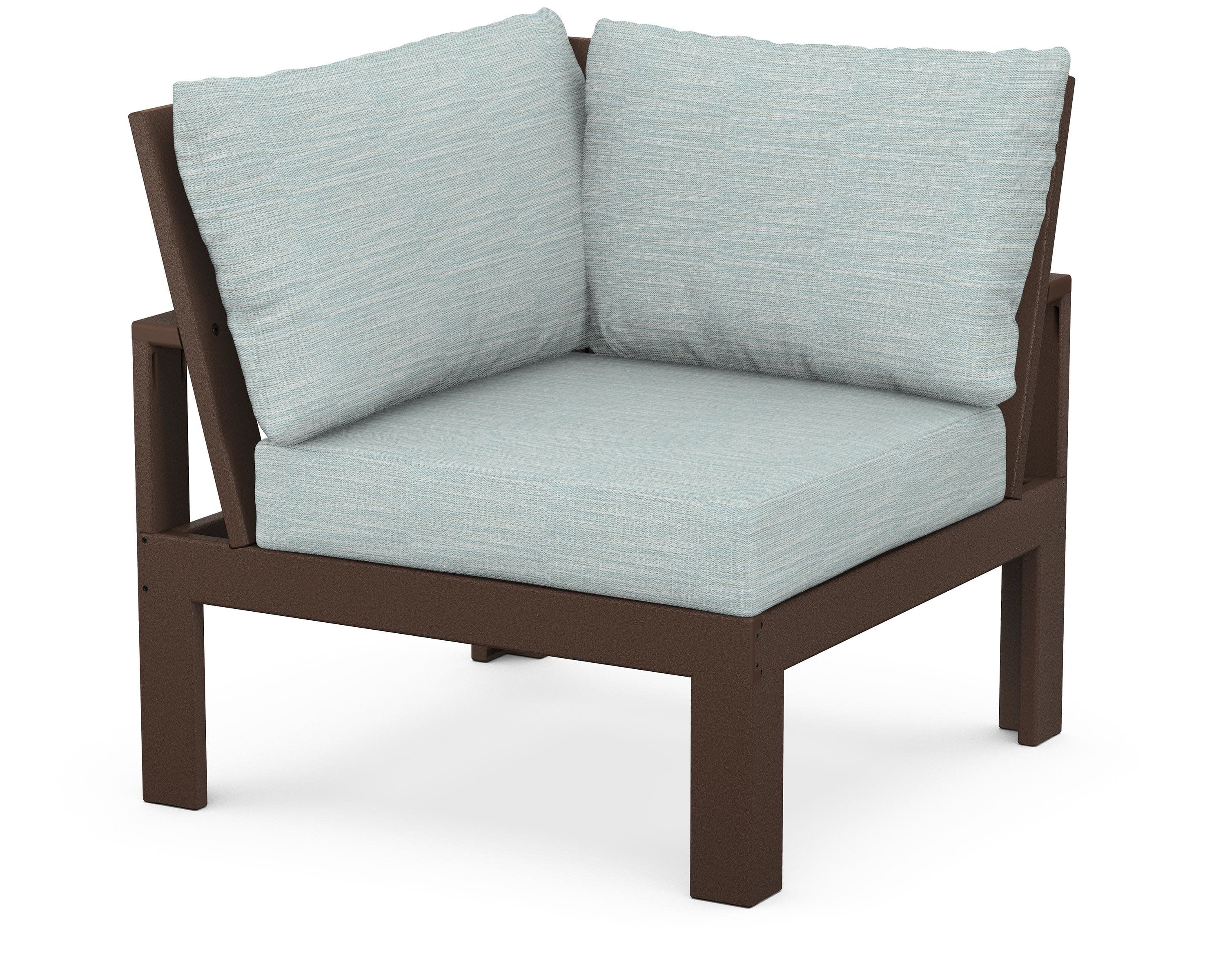 Modular Corner Chair in Mahogany / Soothe Mist