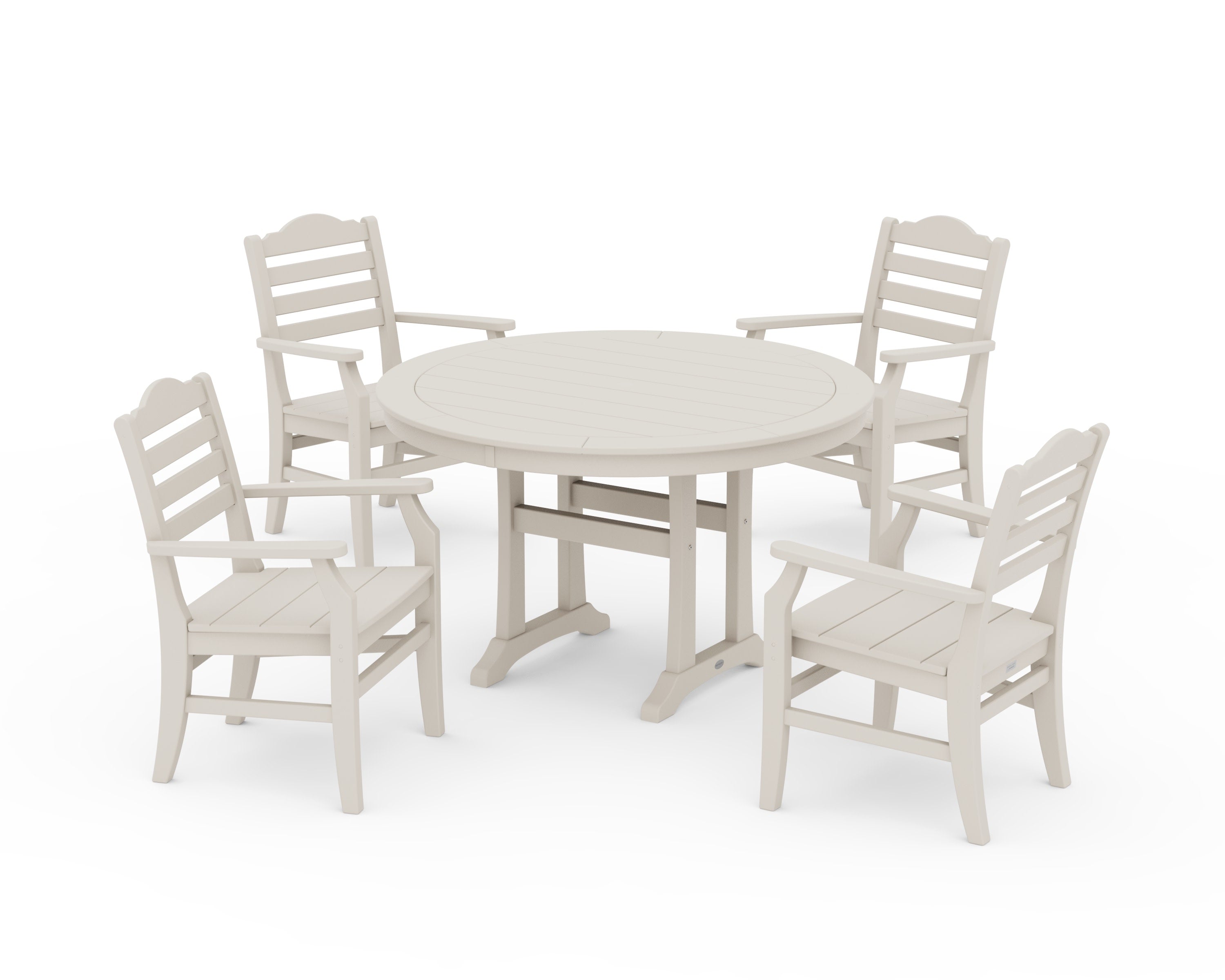 Savannah 5-Piece Round Dining Set with Trestle Legs in Sand
