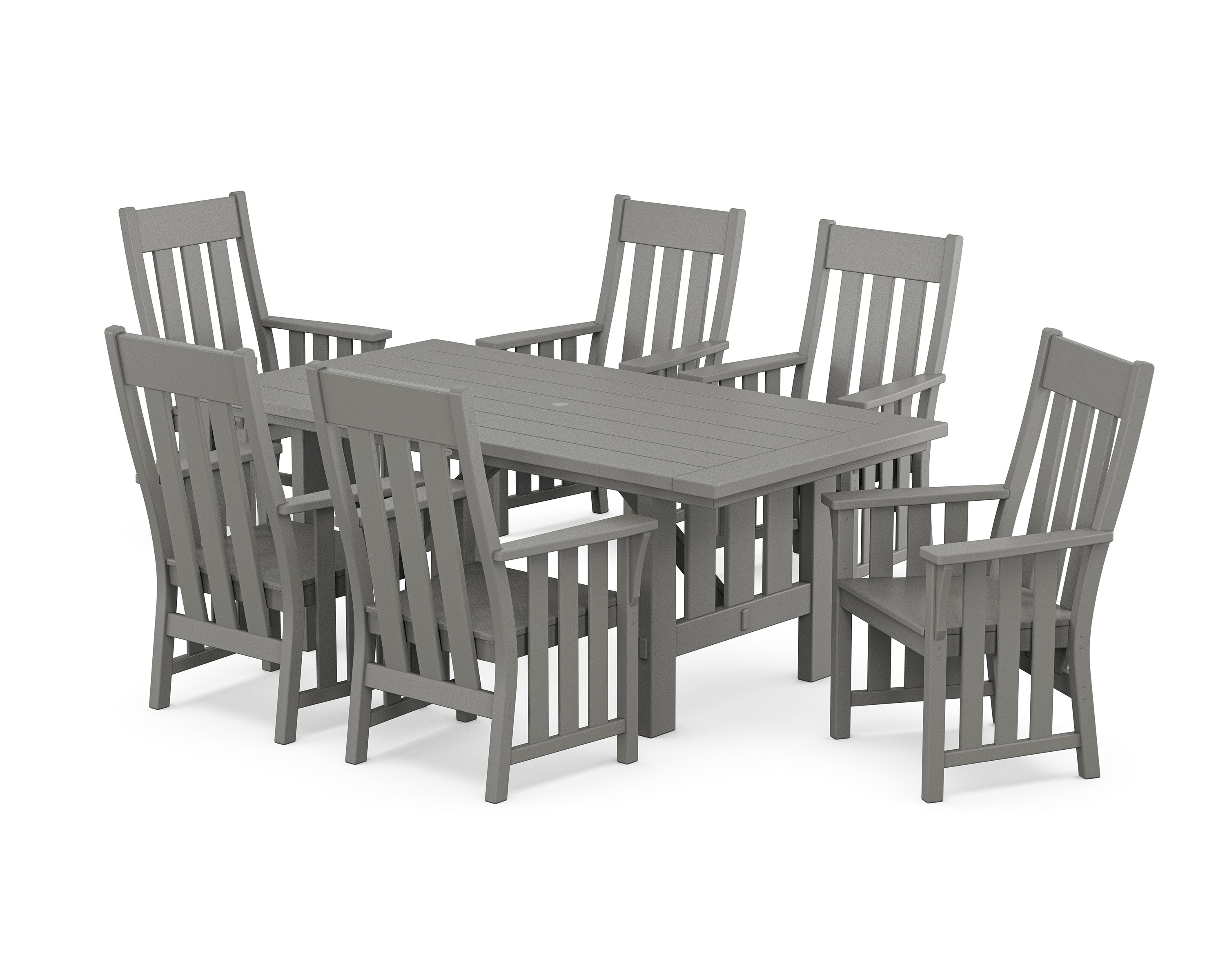 Acadia Arm Chair 7-Piece Dining Set in Slate Grey