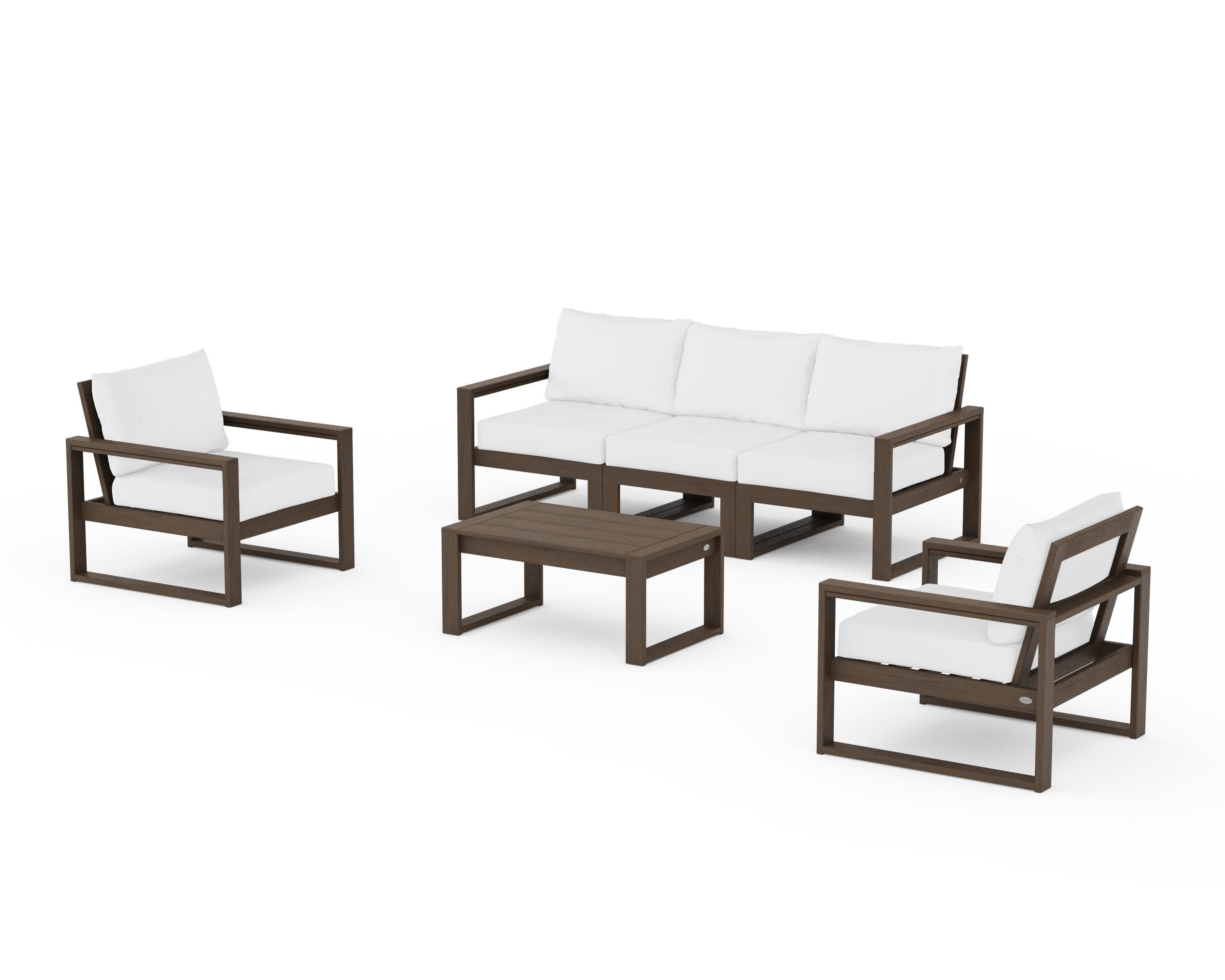 EDGE Sectional 4-Piece Deep Seating Set with Sofa in Kona / Natural