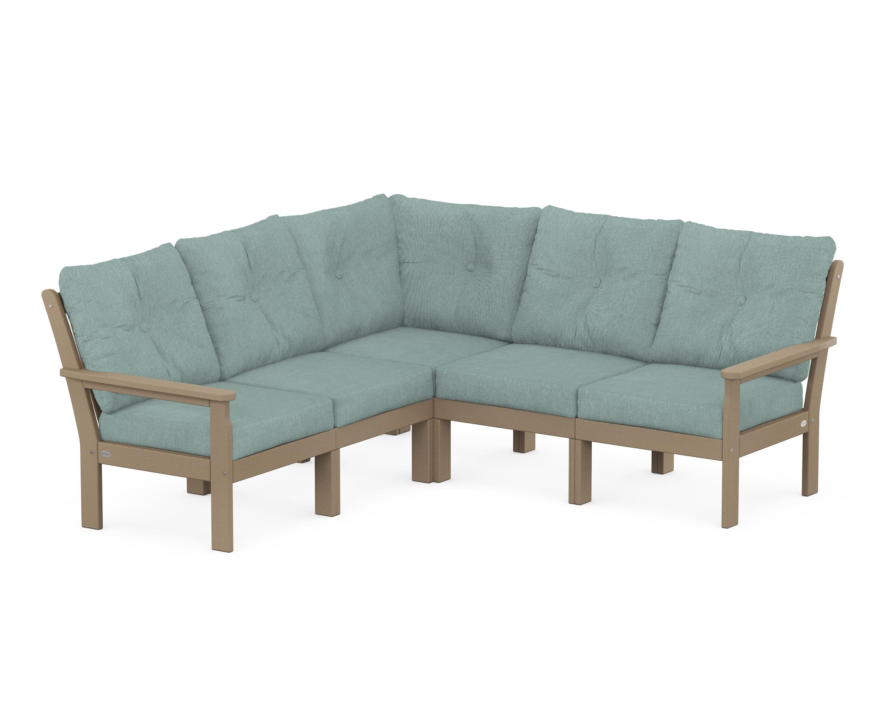 Vineyard 5-Piece Sectional in Vintage Sahara / Glacier Spa