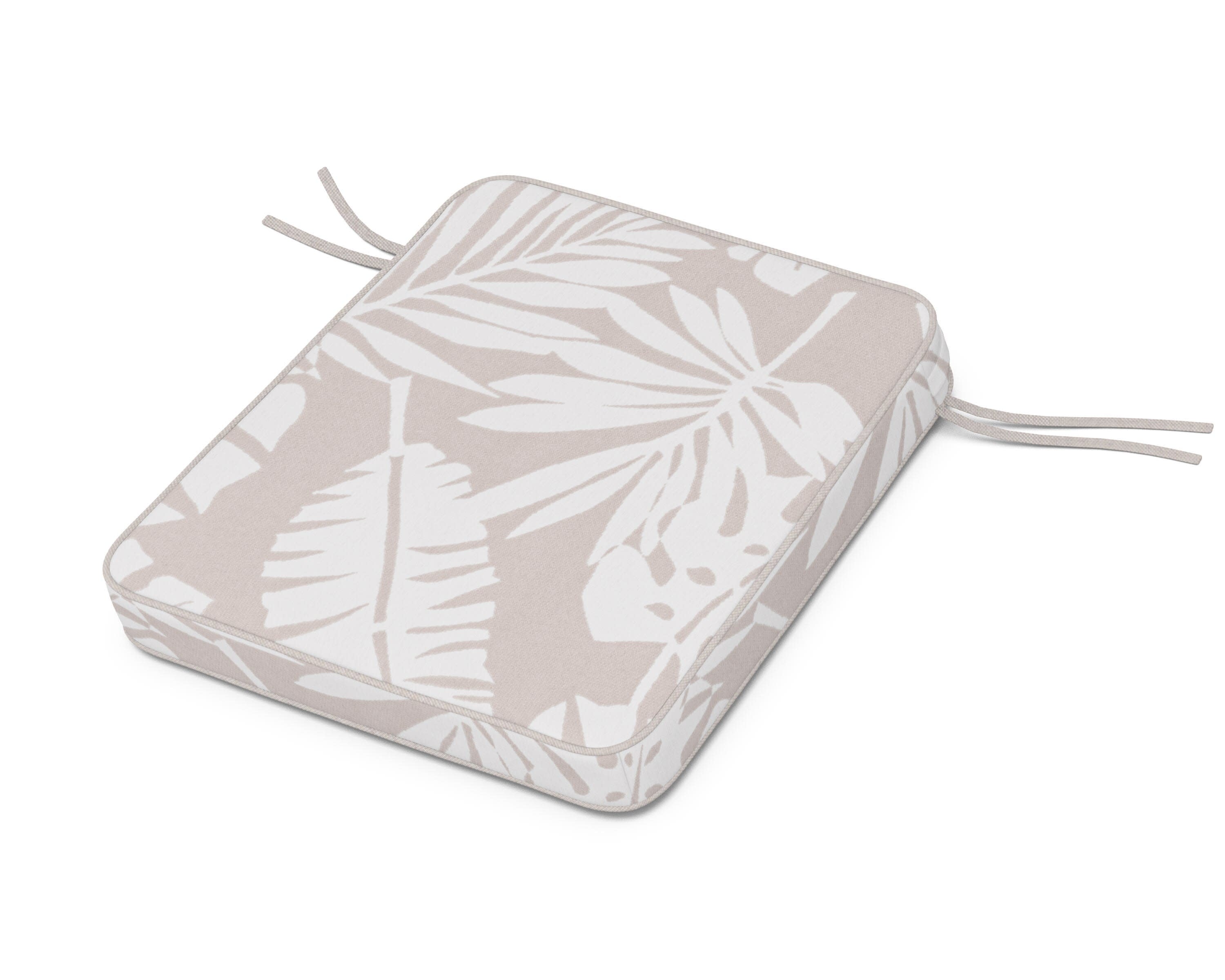 Chinoiserie Rocker Seat Cushion in Leaf Dune Burlap