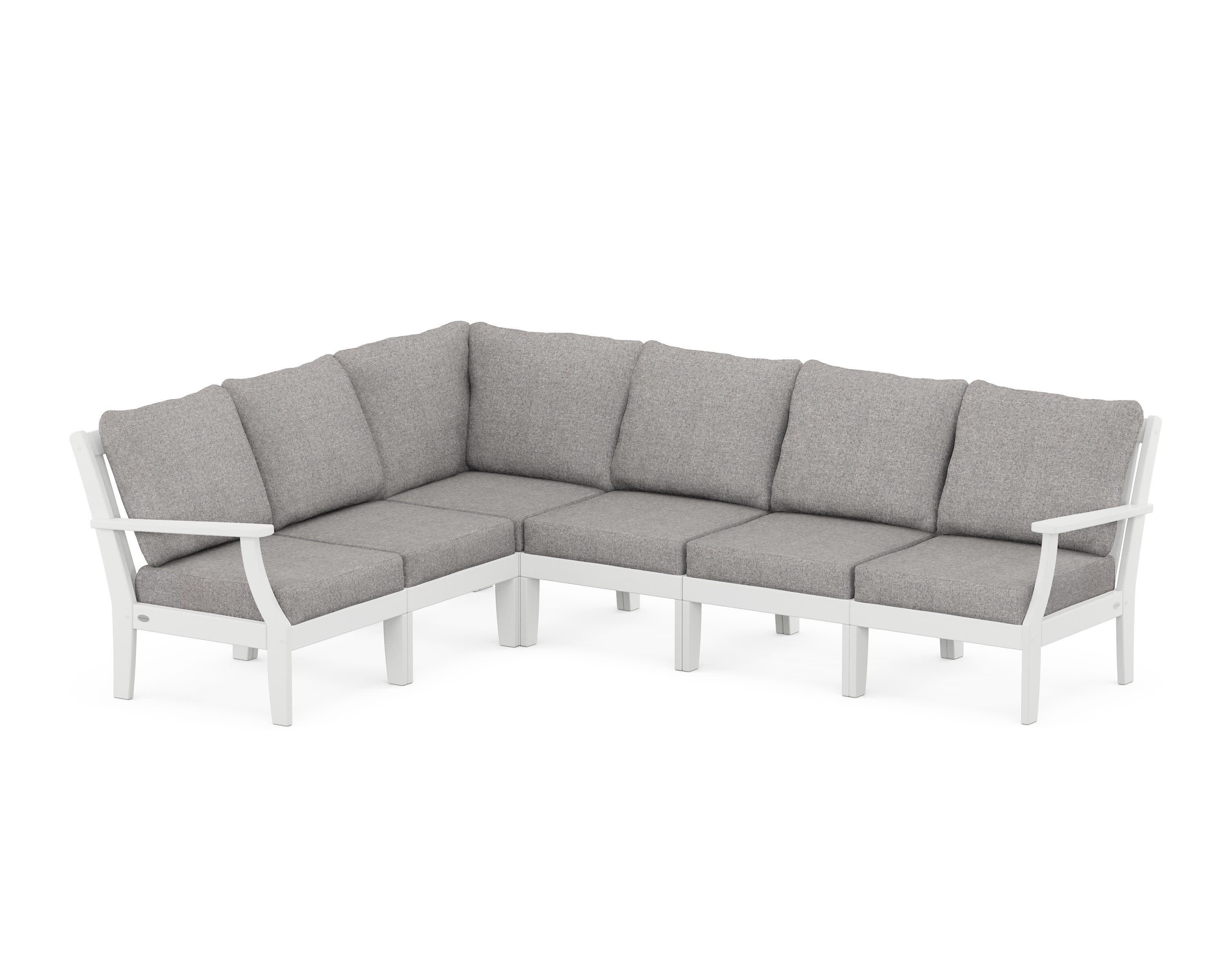 Braxton Modular 6-Piece Deep Seating Set in White / Grey Mist