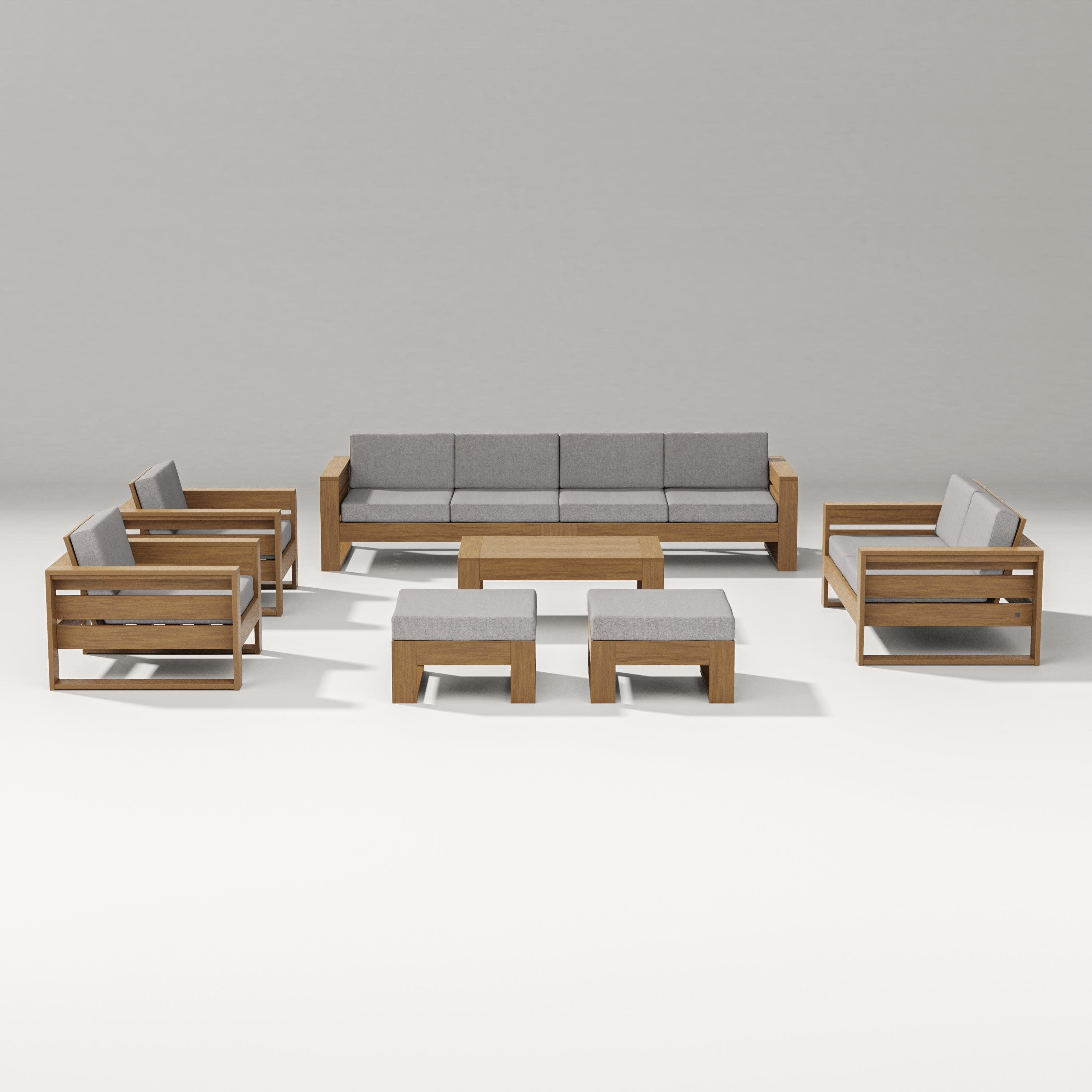 Latitude 8-Piece Lounge Sofa Set in Natural / Grey Mist
