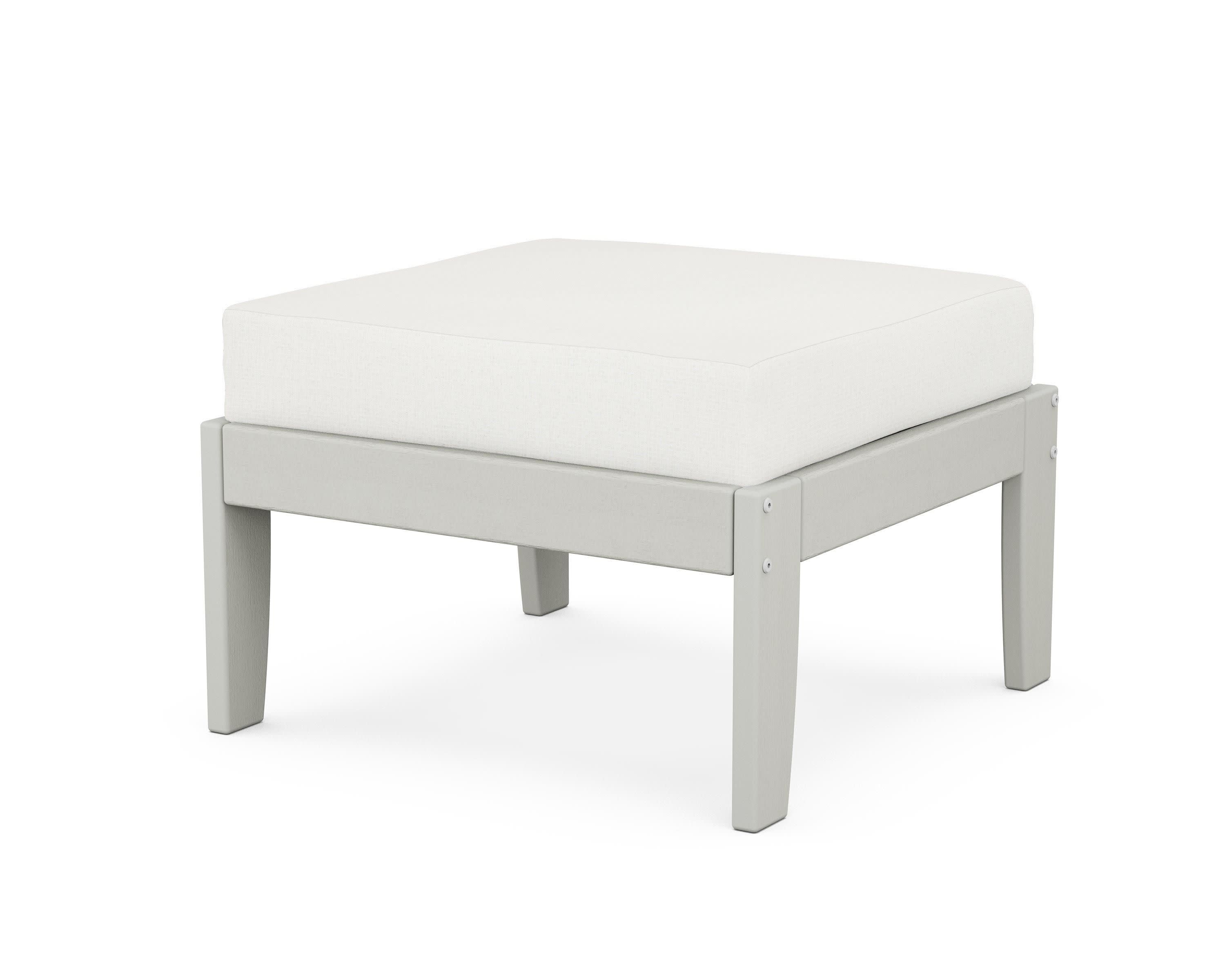 Modular Ottoman - Classic in Vintage White / Natural Linen