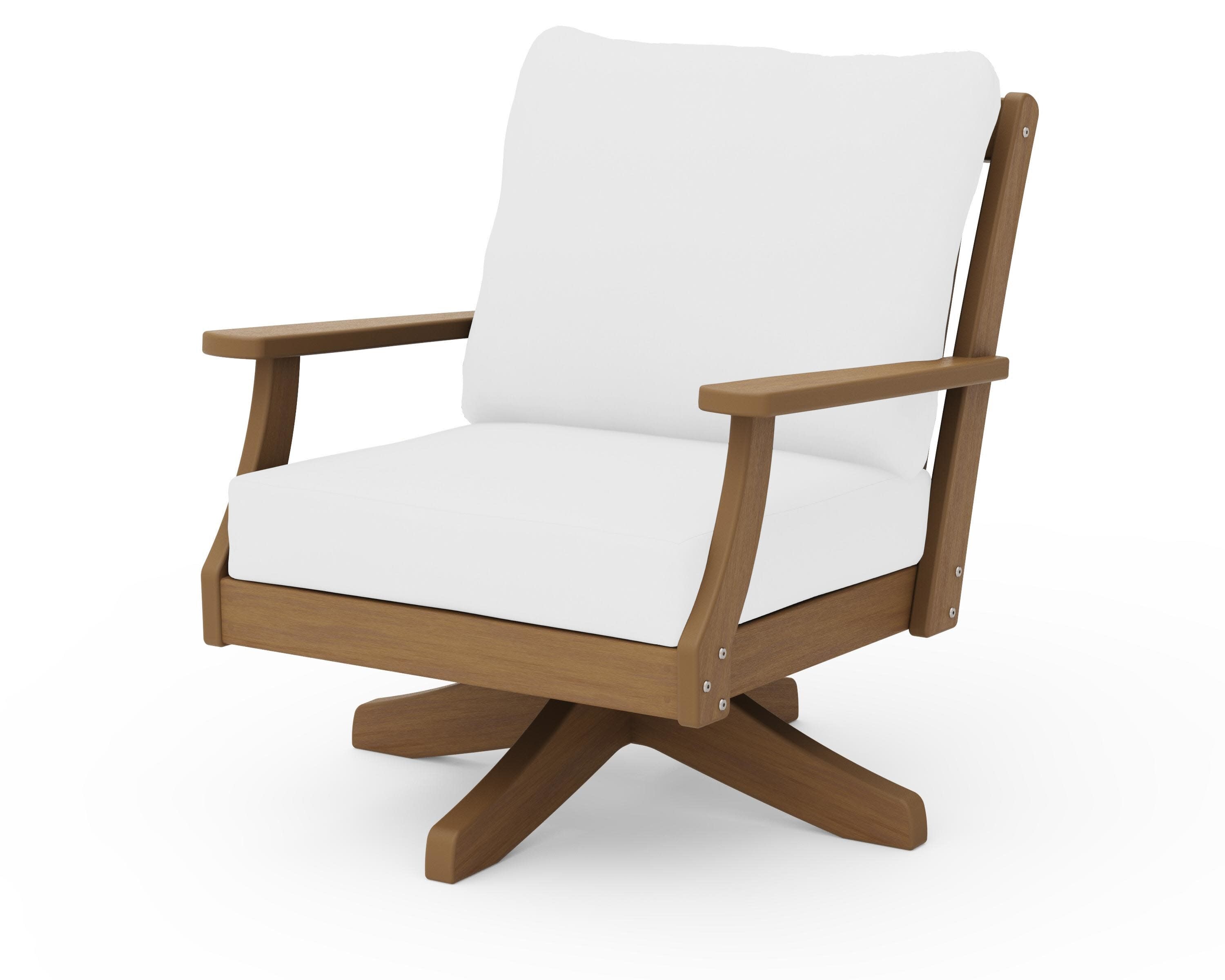 Braxton Deep Seating Swivel Chair in Natural / Natural