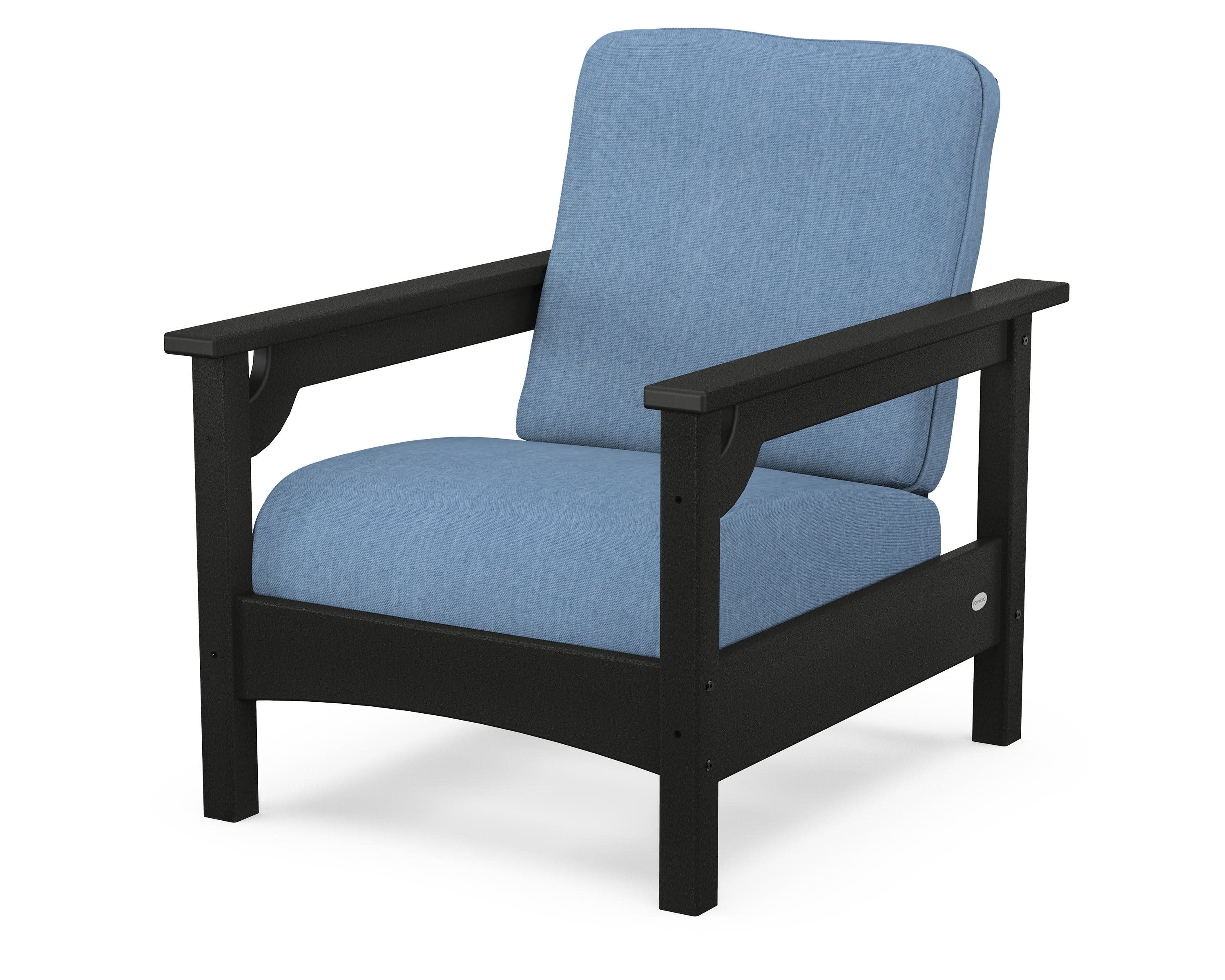 Club Chair in Black / Sky Blue