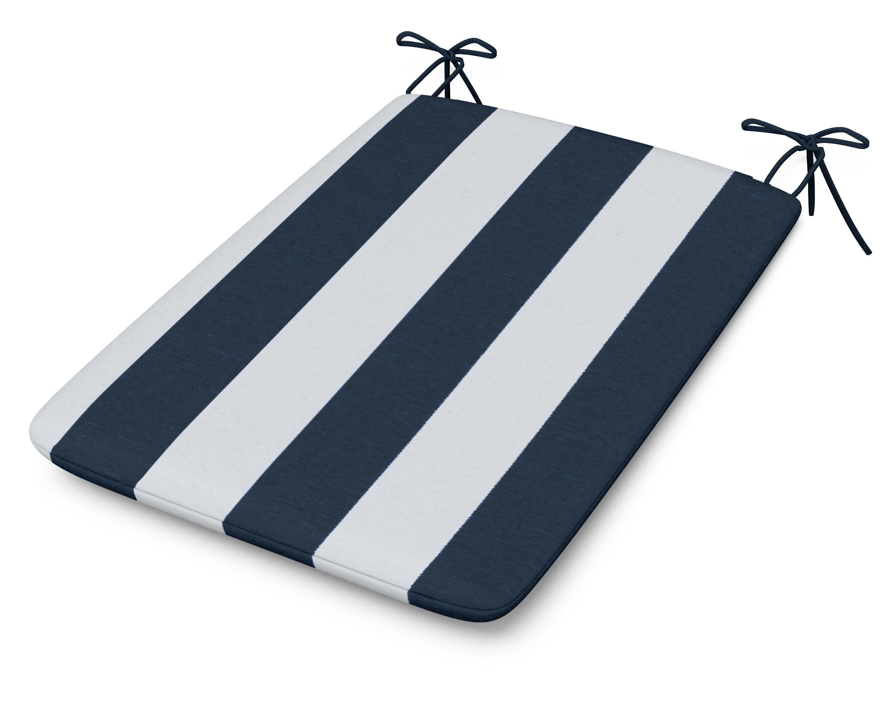 1100 Plaza Seat Pad in Cabana Stripe Marine Indigo