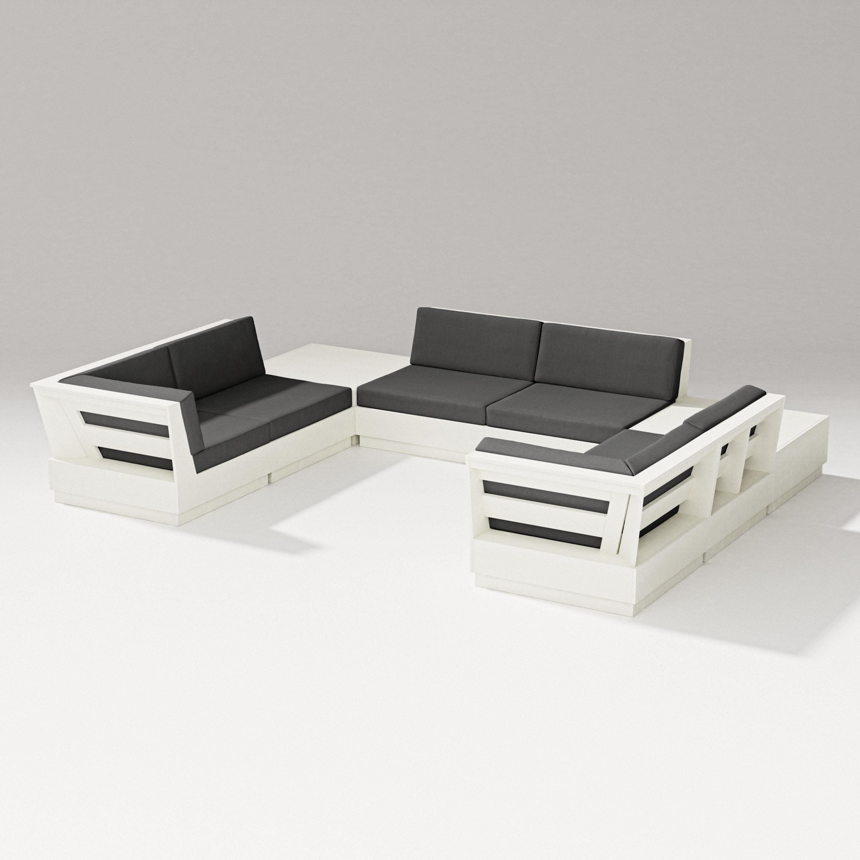 Elevate 8-Piece U-Shaped Sectional in Vintage White / Spectrum Carbon