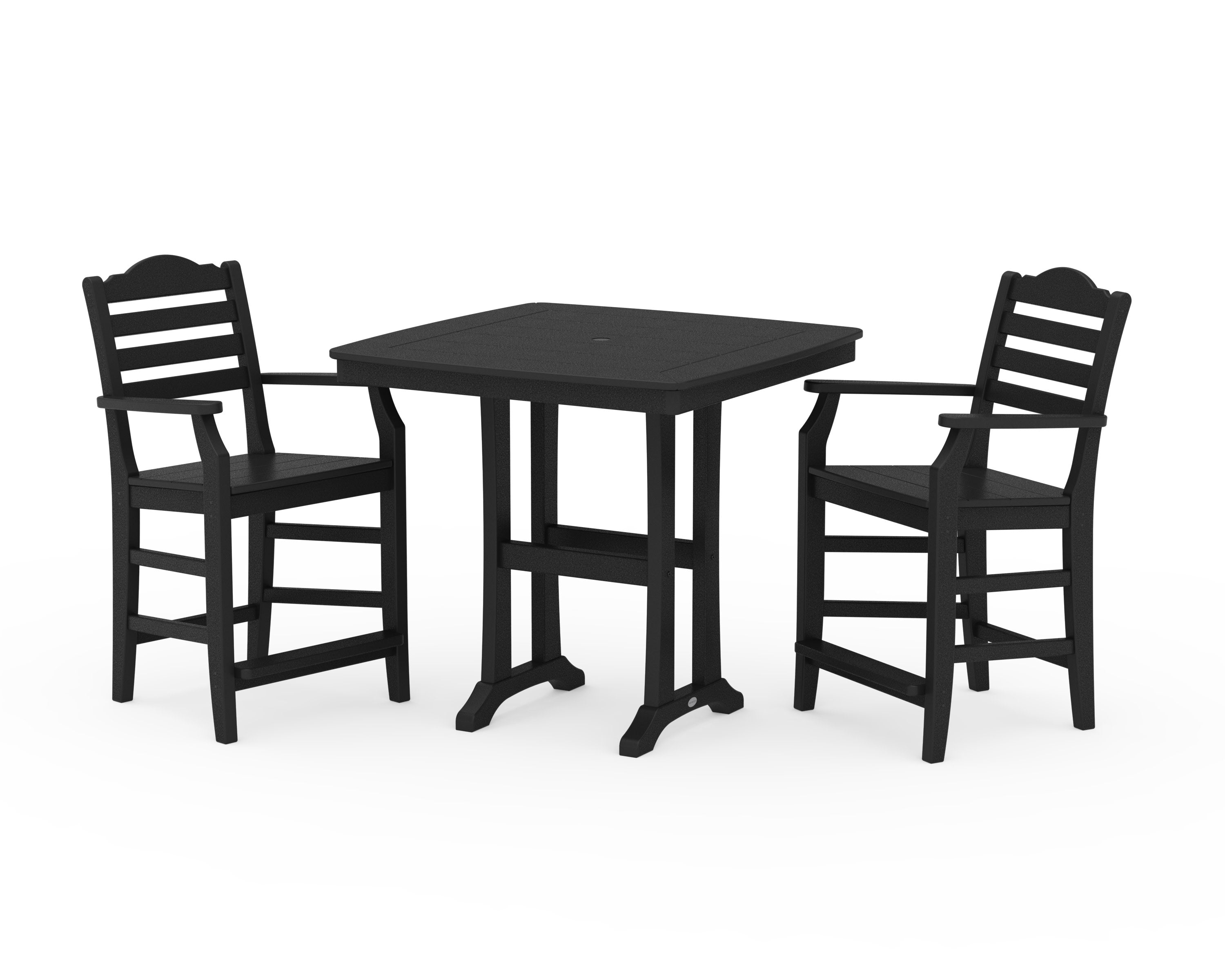 Savannah 3-Piece Counter Set with Trestle Legs in Black
