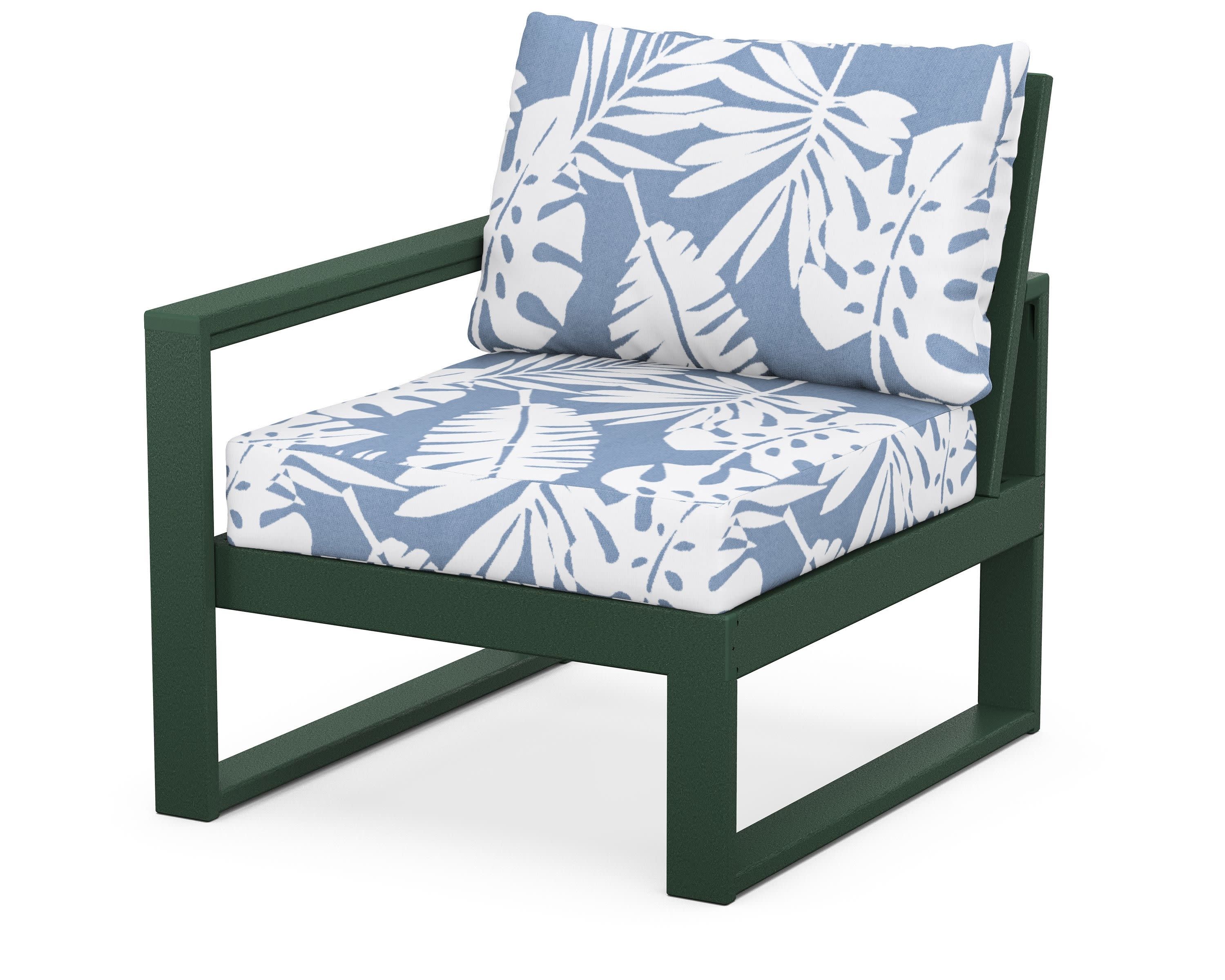 EDGE Modular Left Arm Chair in Green / Leaf Sky Blue