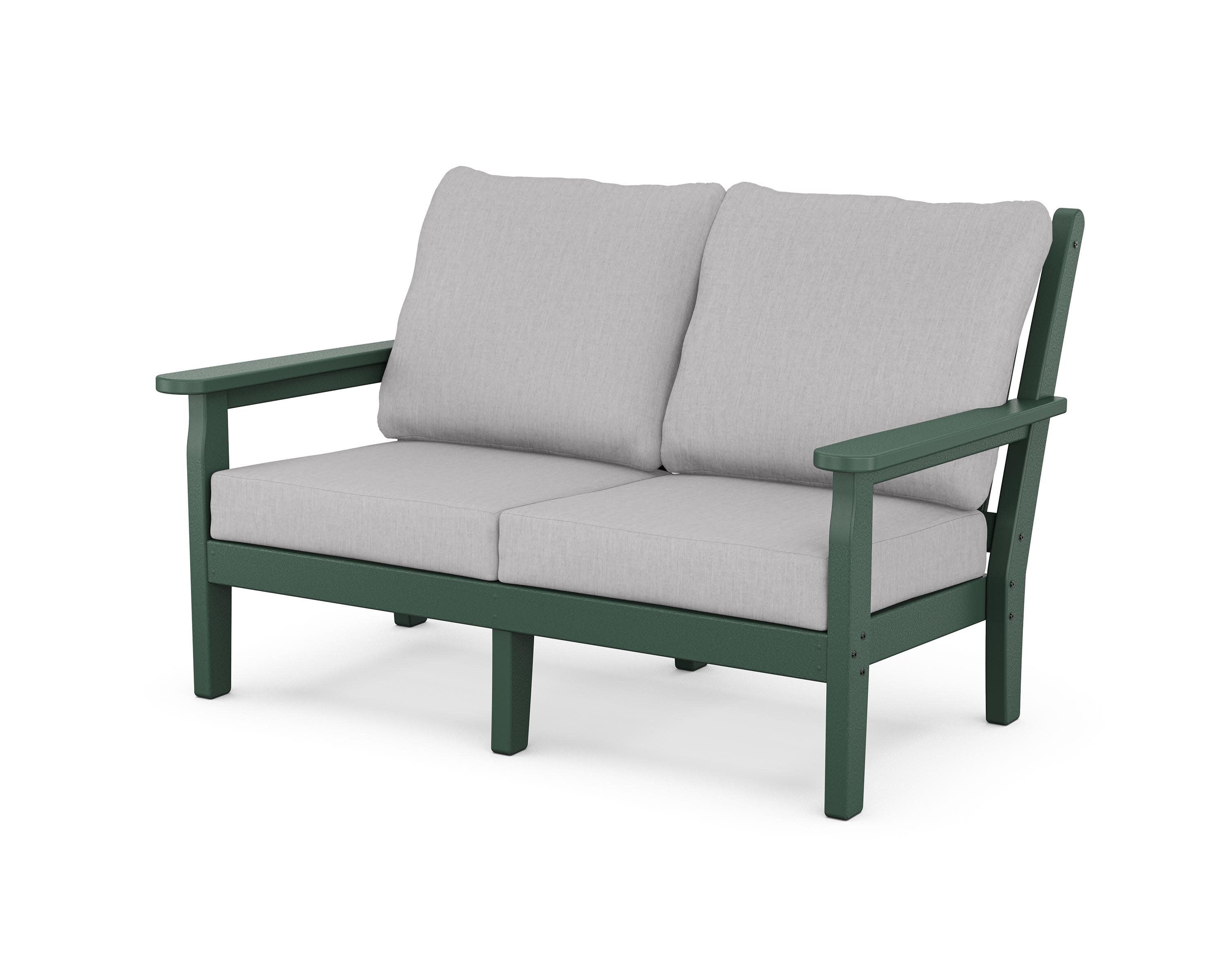 Chippendale Deep Seating Loveseat in Green / Granite