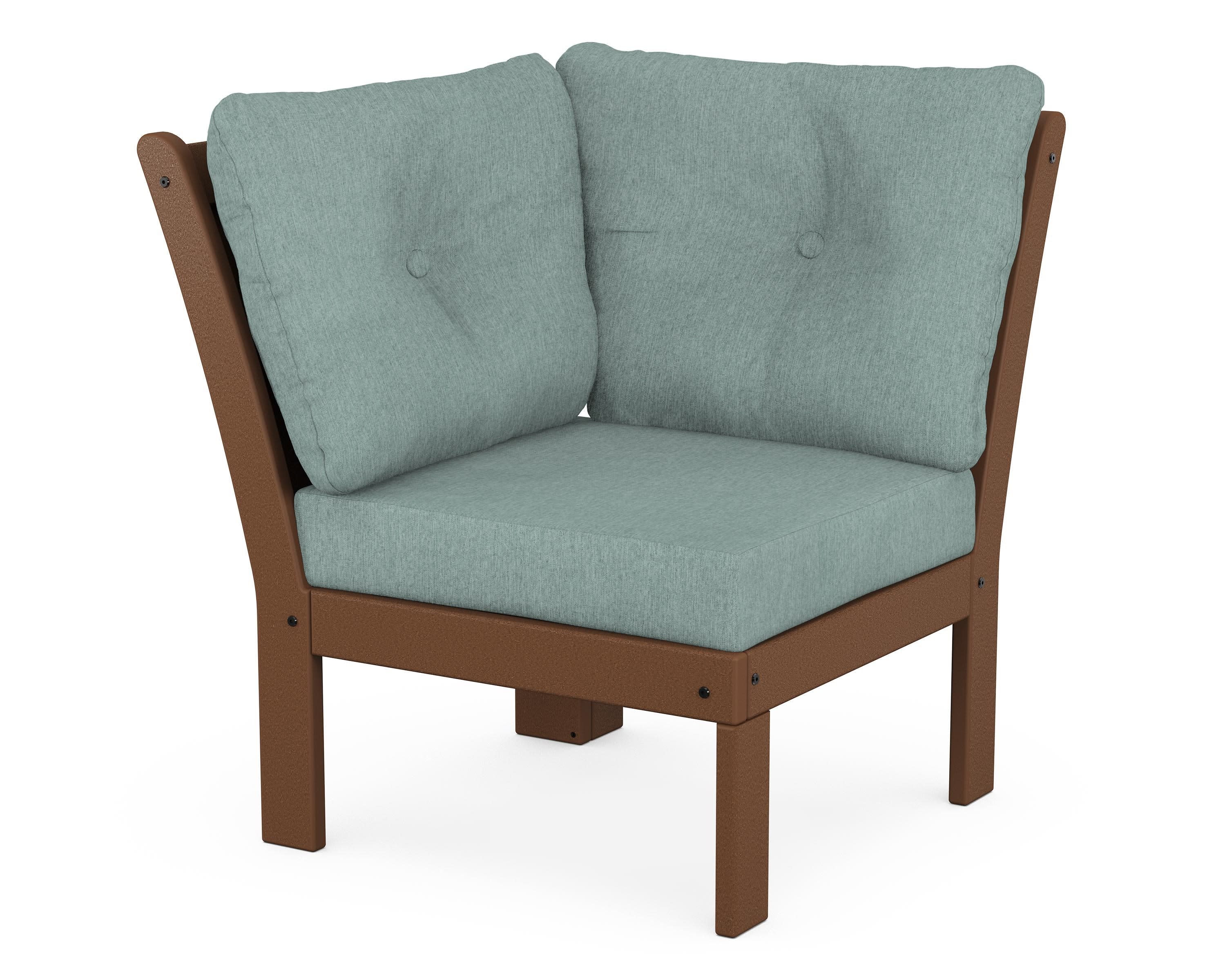 Vineyard Modular Corner Chair in Teak / Glacier Spa
