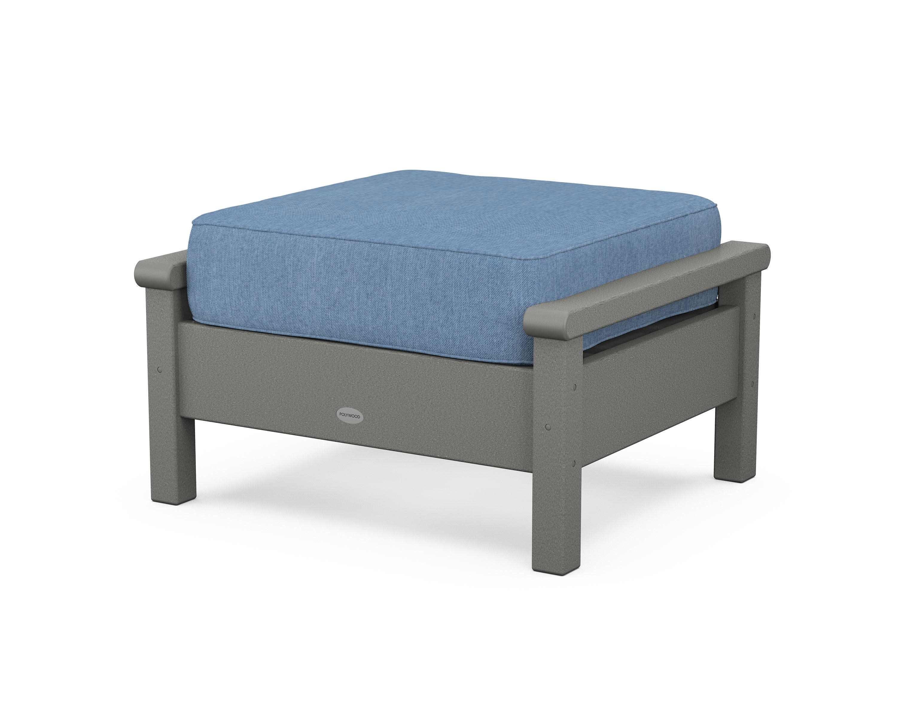Harbour Deep Seating Ottoman in Slate Grey / Sky Blue