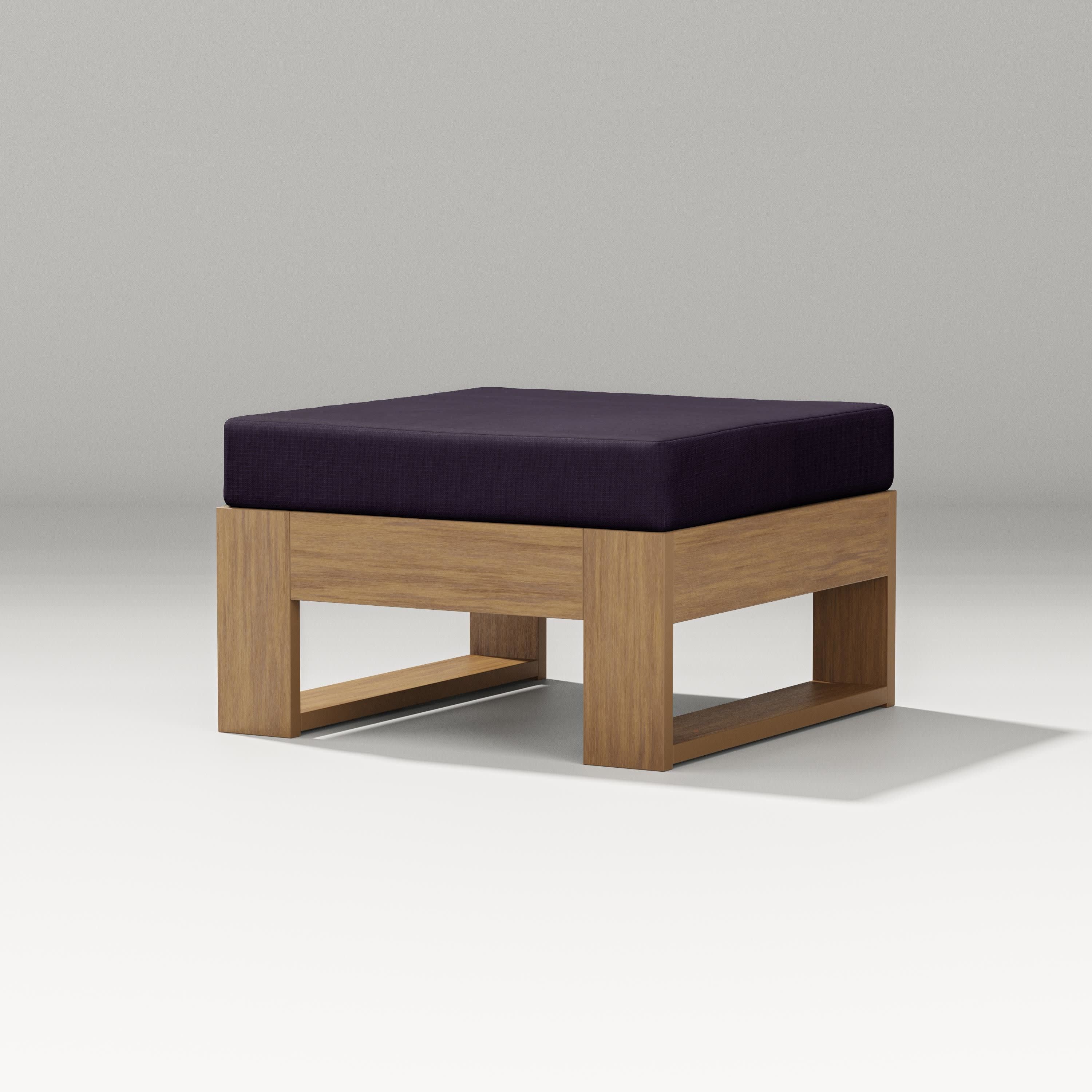 Latitude Lounge Ottoman in Natural / Navy Linen