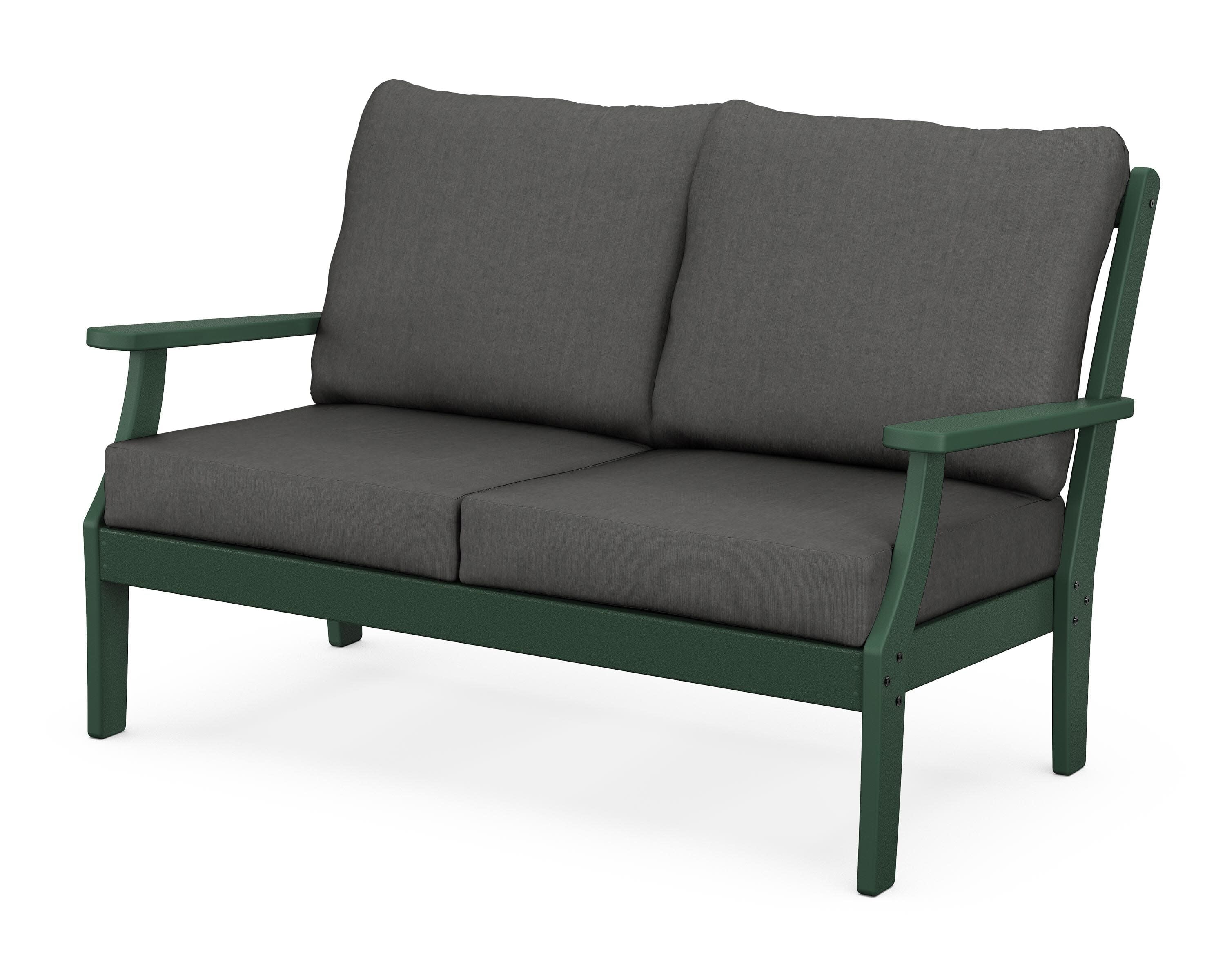 Braxton Deep Seating Loveseat in Green / Spectrum Carbon