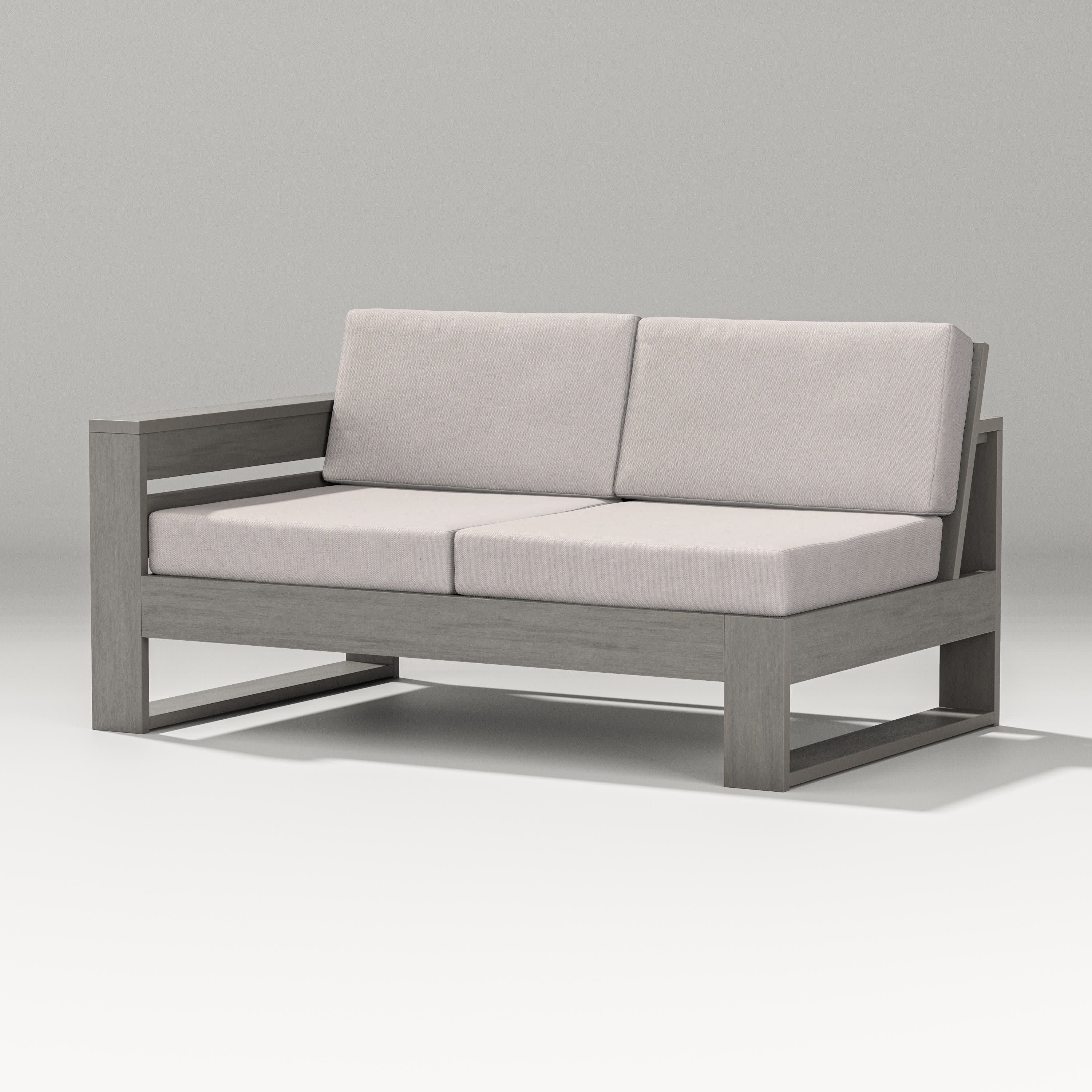 Latitude Modular Left Arm Loveseat in Driftwood / Dune Burlap