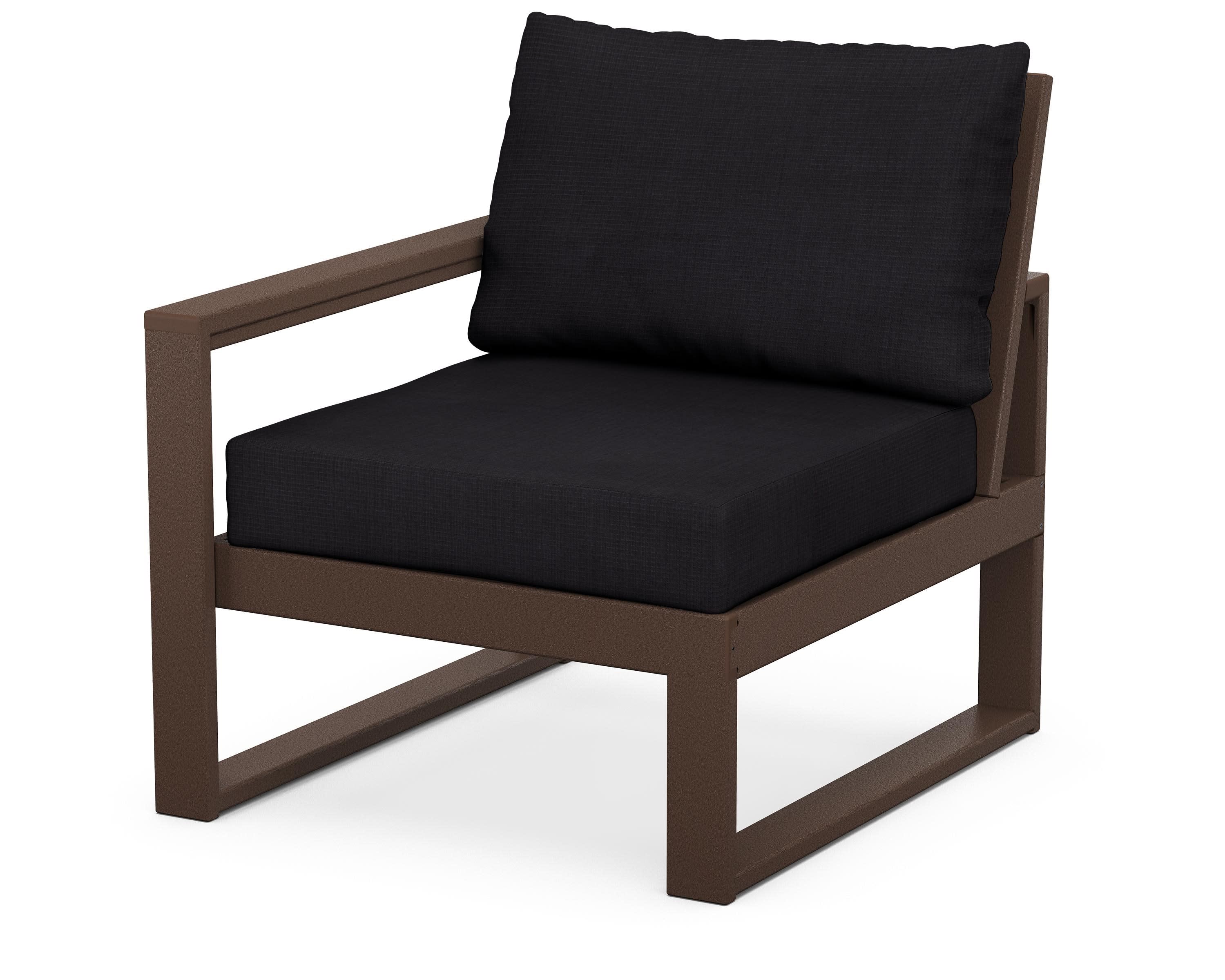 EDGE Modular Left Arm Chair in Mahogany / Midnight Linen