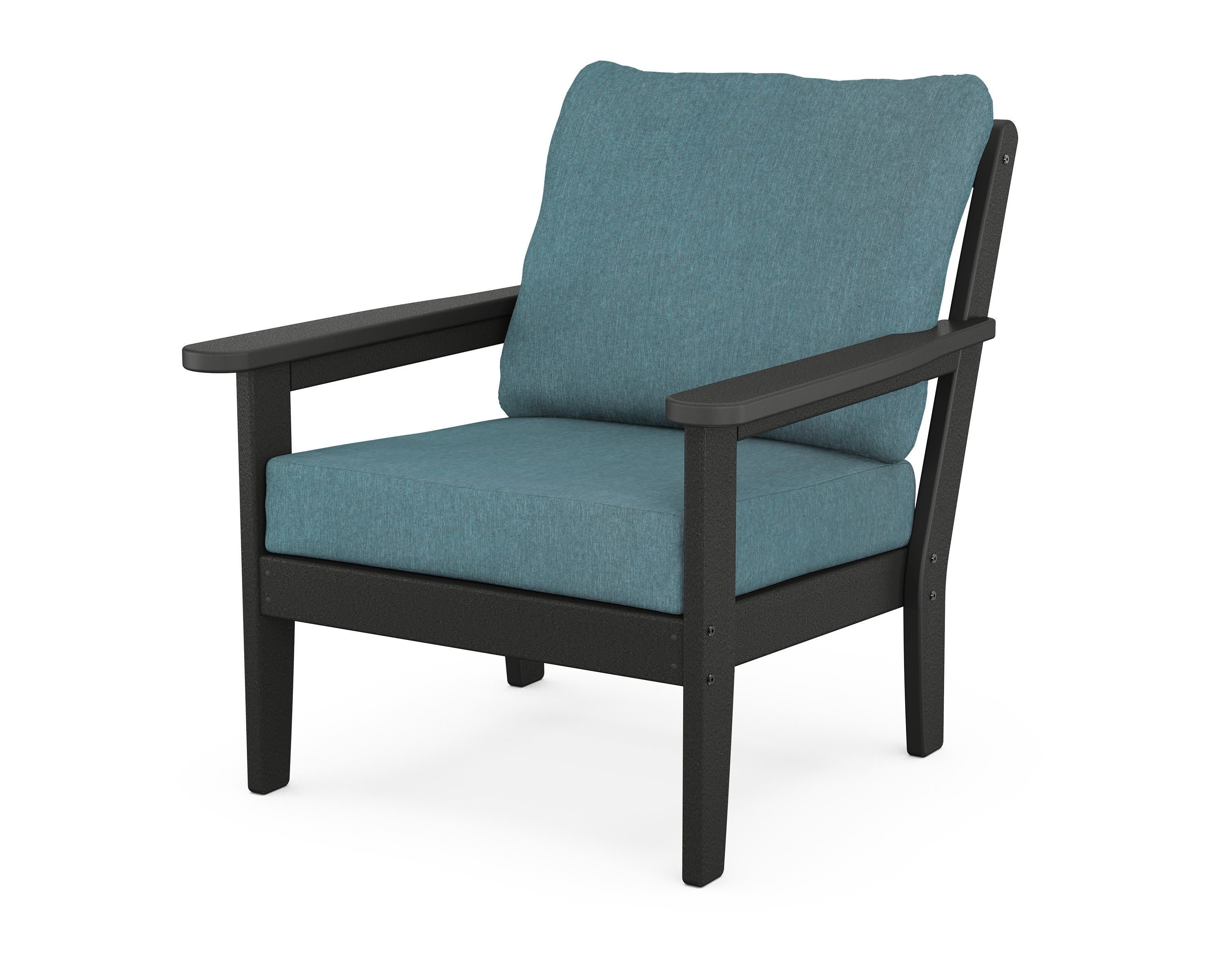 Cottage Deep Seating Chair in Black / Ocean Teal