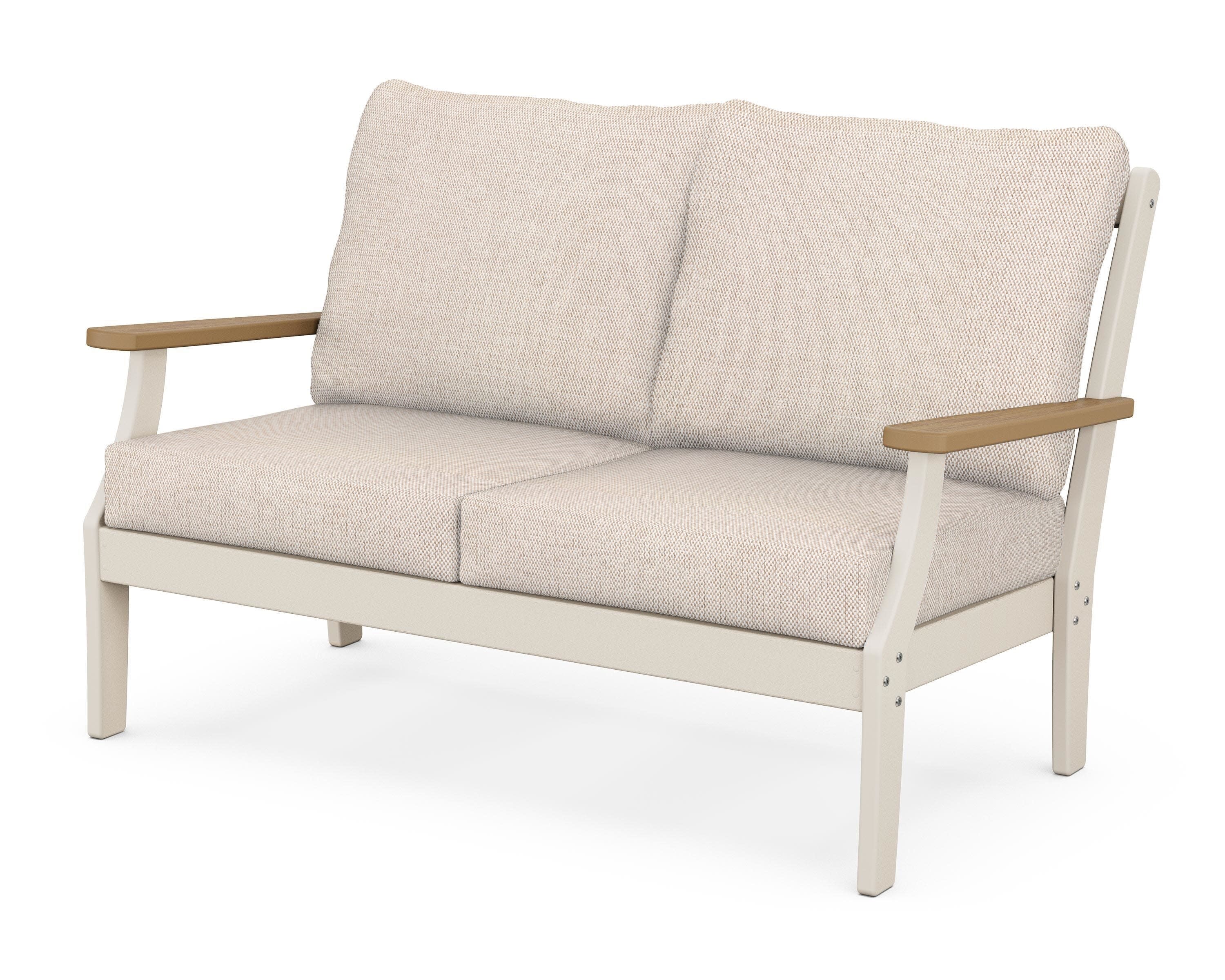 Braxton Deep Seating Loveseat in Sand / Natural / Blend Linen