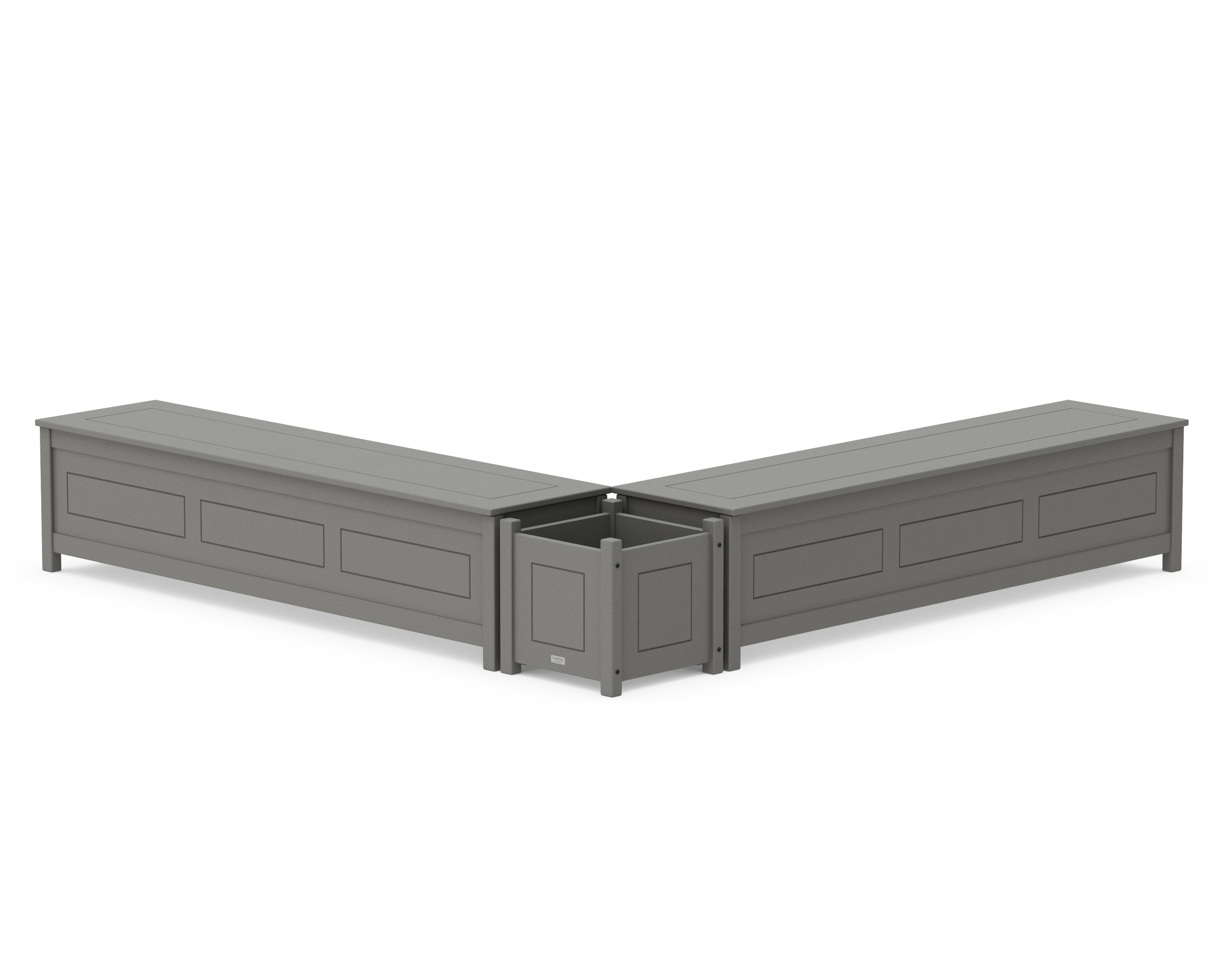 72" Country Living L- Shaped Planter Storage Bench Set