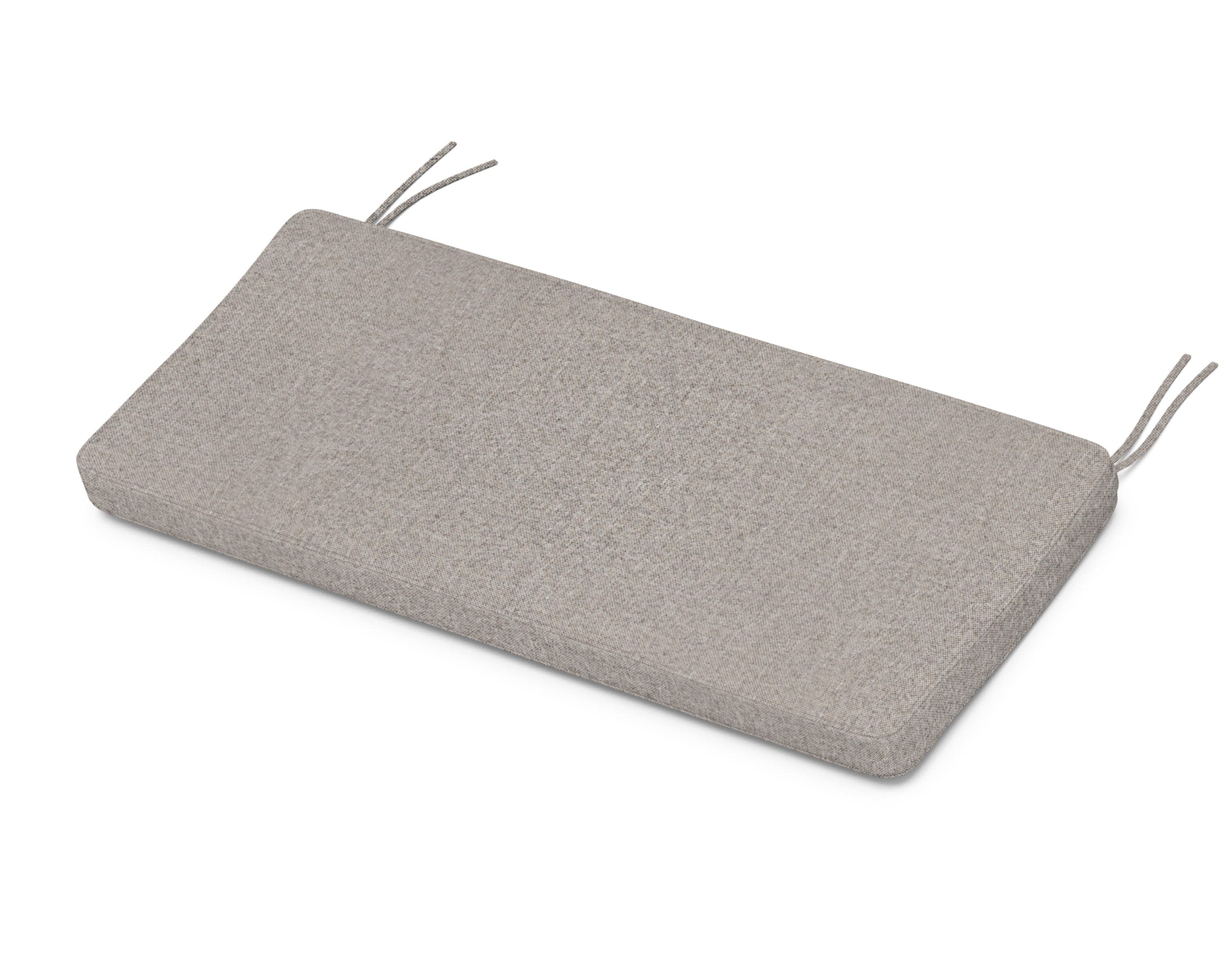 Chinoiserie Bench Seat Cushion in Weathered Tweed