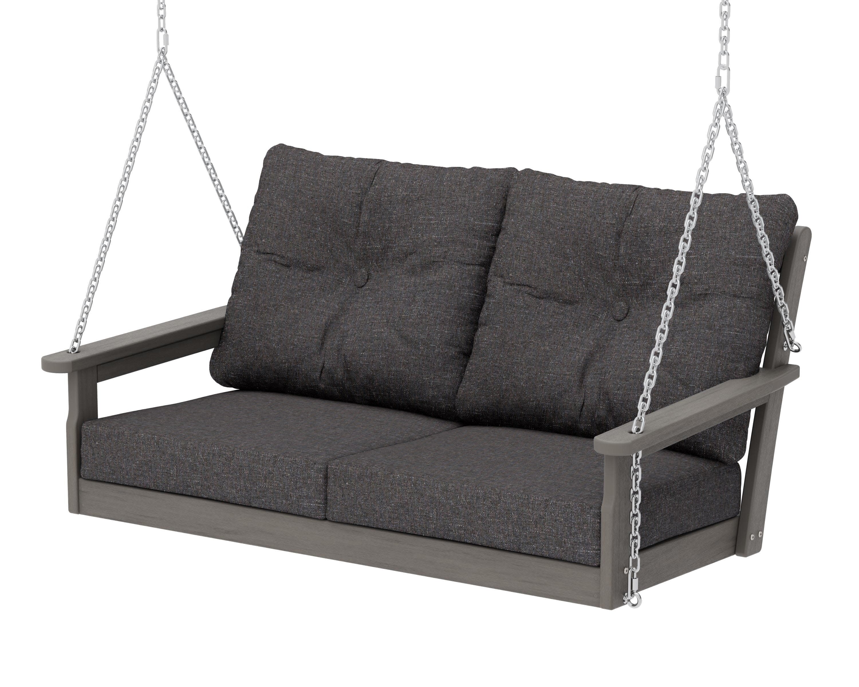 Vineyard Deep Seating Swing in Driftwood / Ash Charcoal