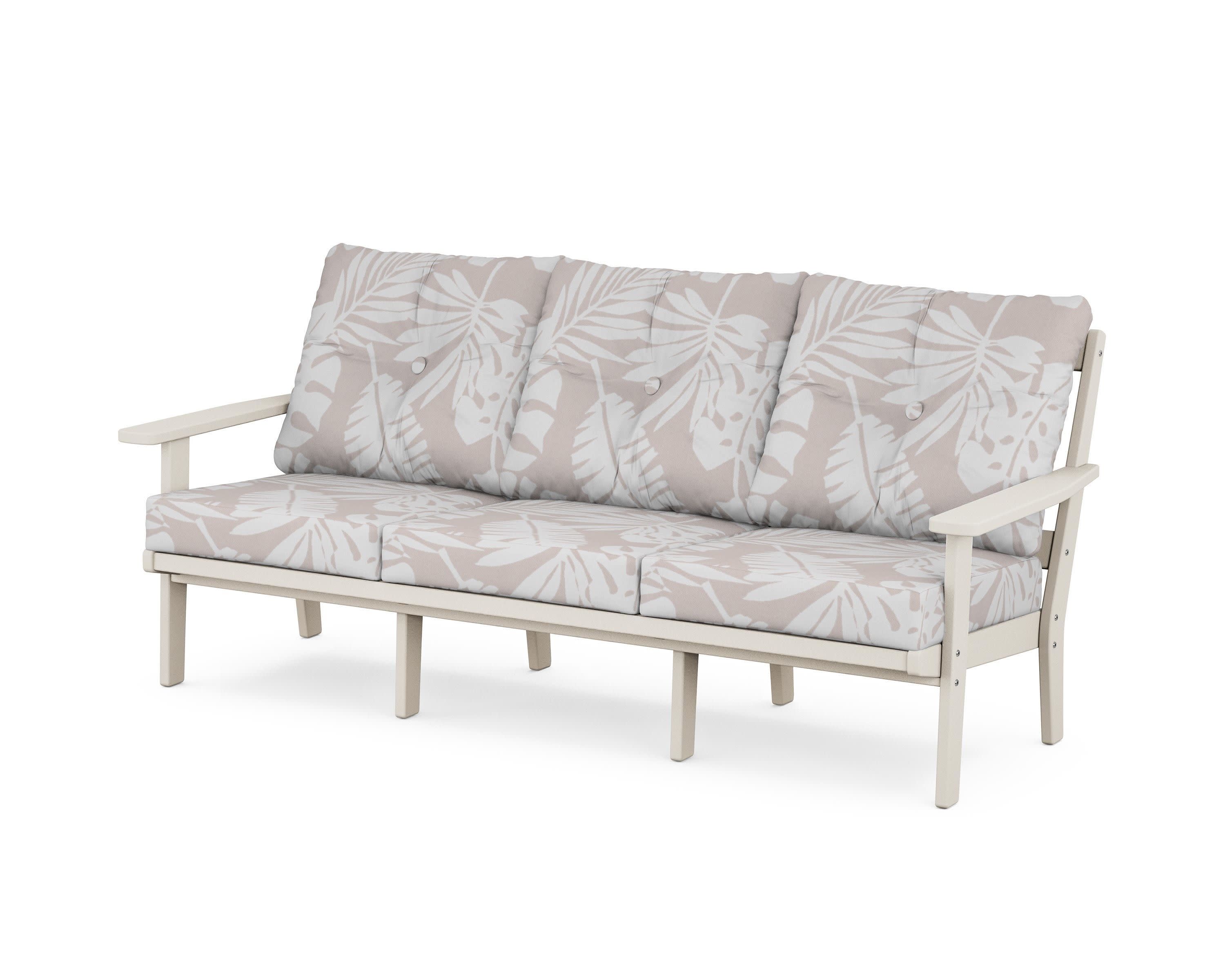 PrairieDeep Seating Sofa in Sand / Leaf Dune Burlap