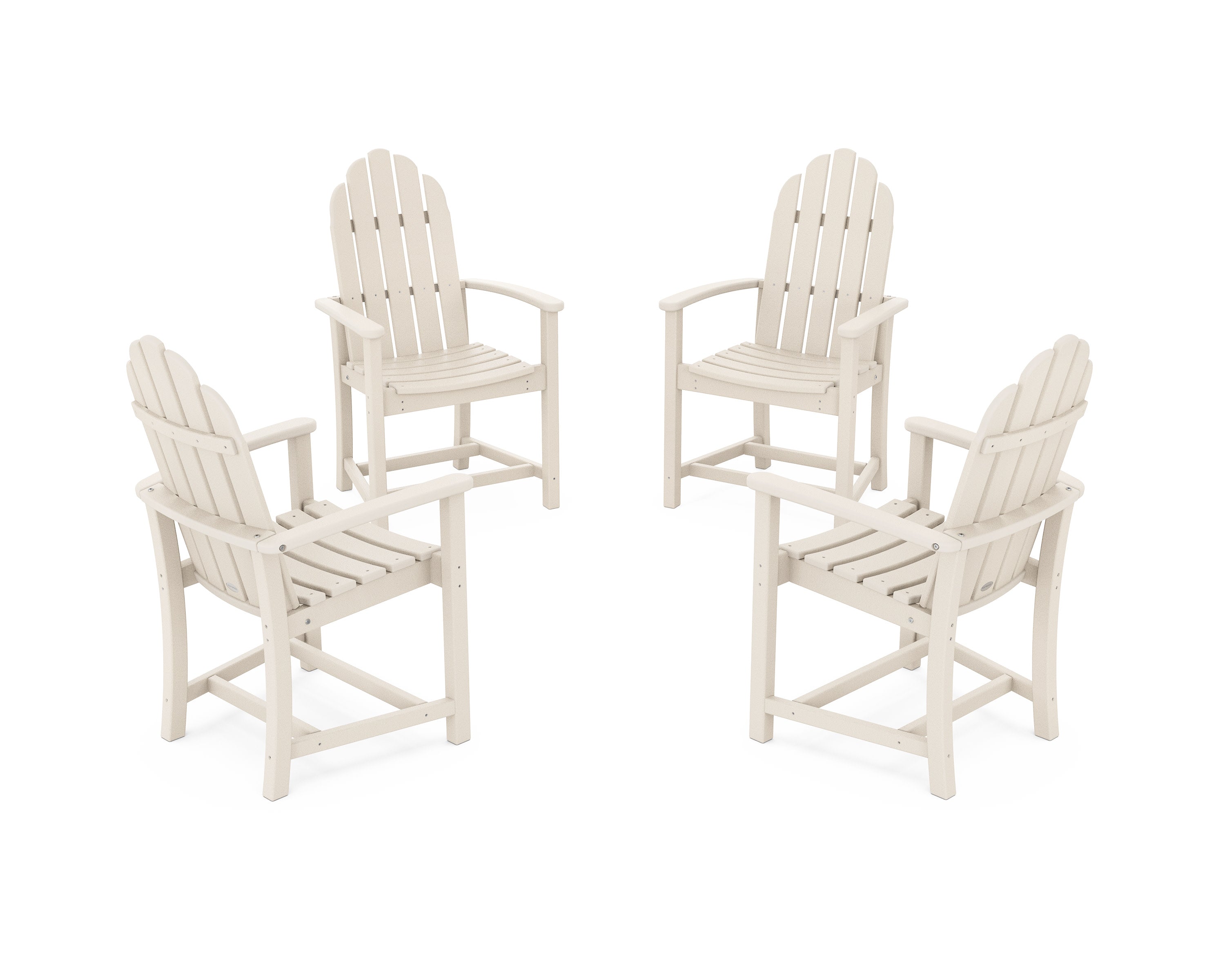 Classic 4-Piece Upright Adirondack Conversation Set in Sand