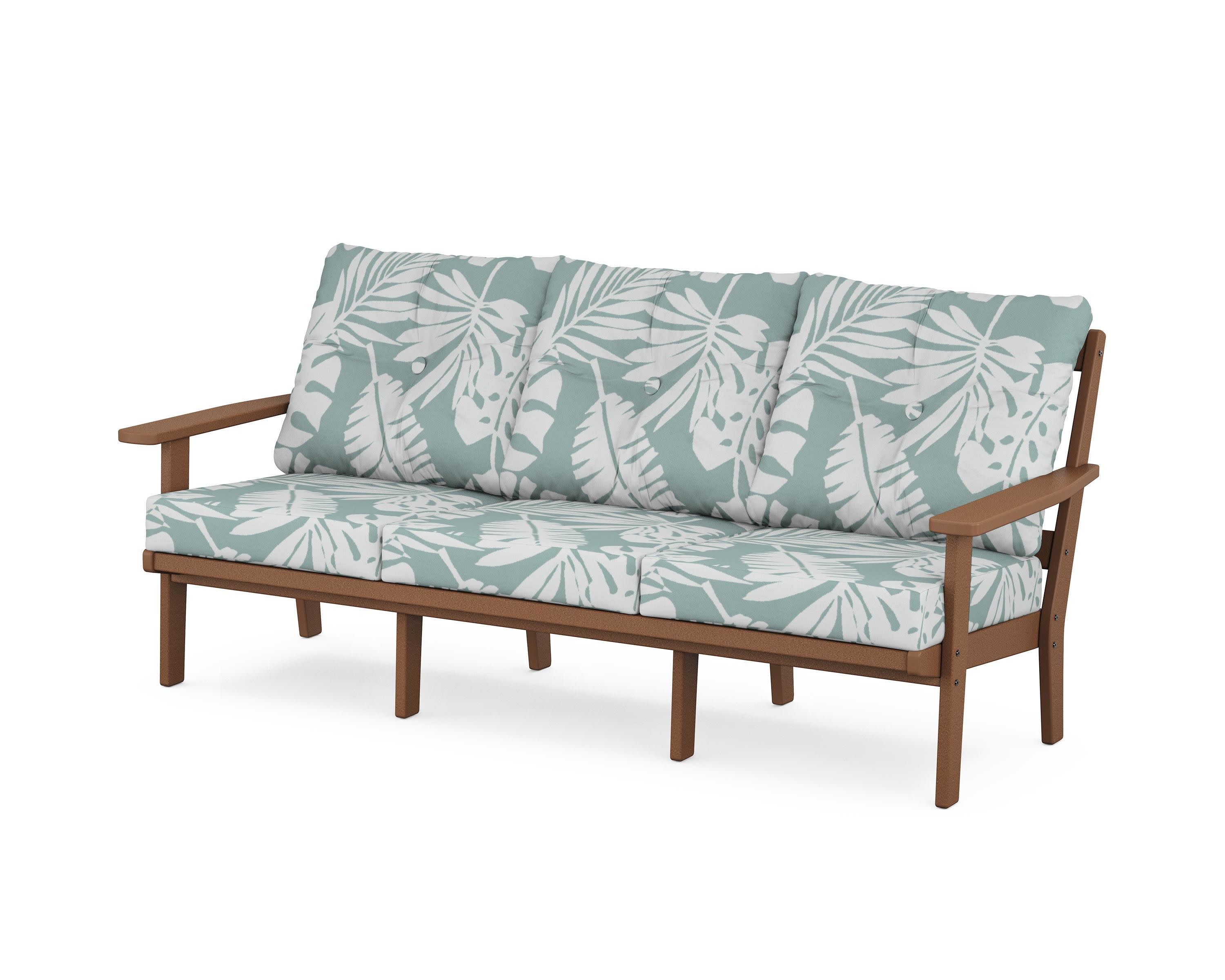 Oxford Deep Seating Sofa in Teak / Leaf Glacier Spa