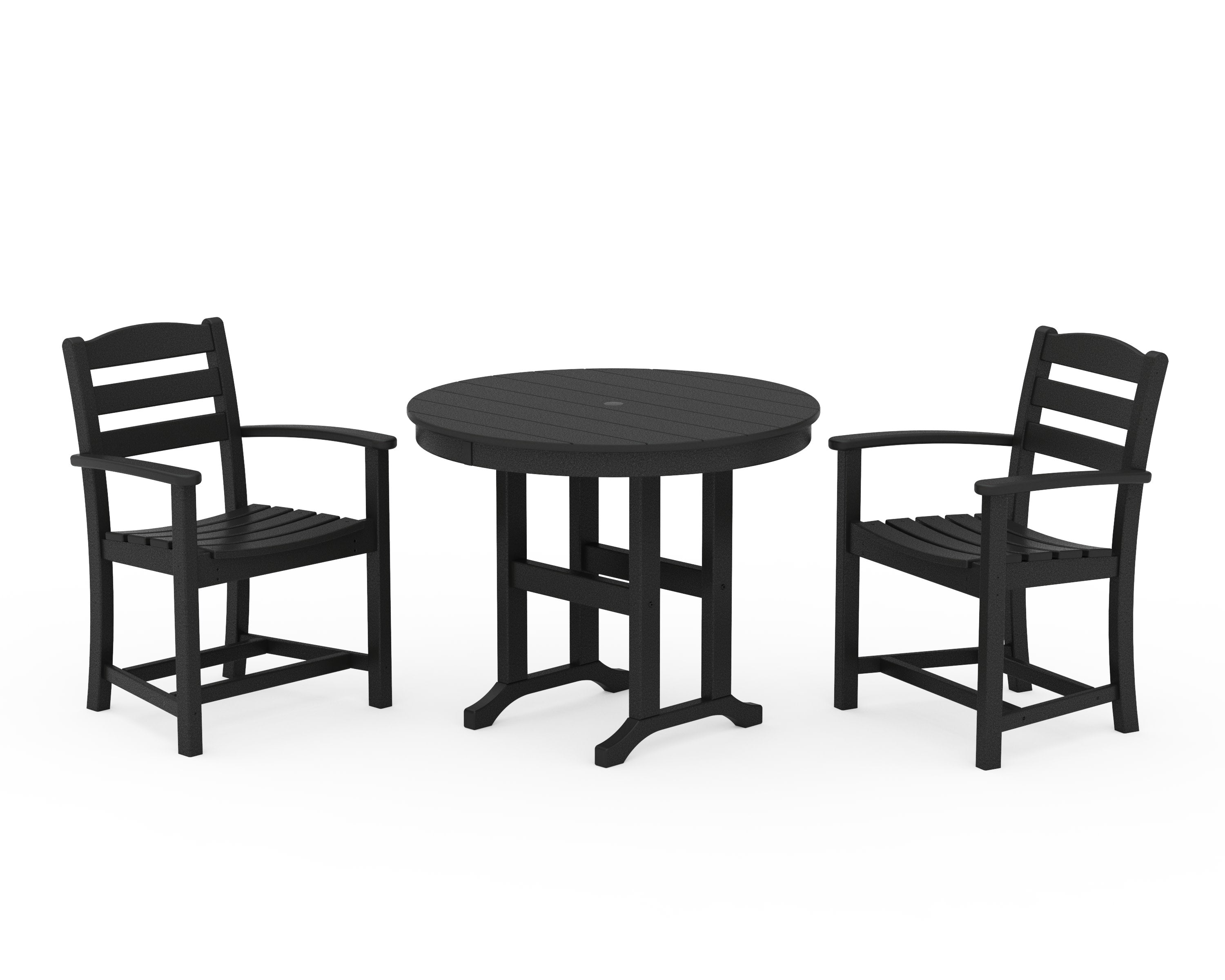 La Casa Caf 3-Piece Round Dining Set in Black