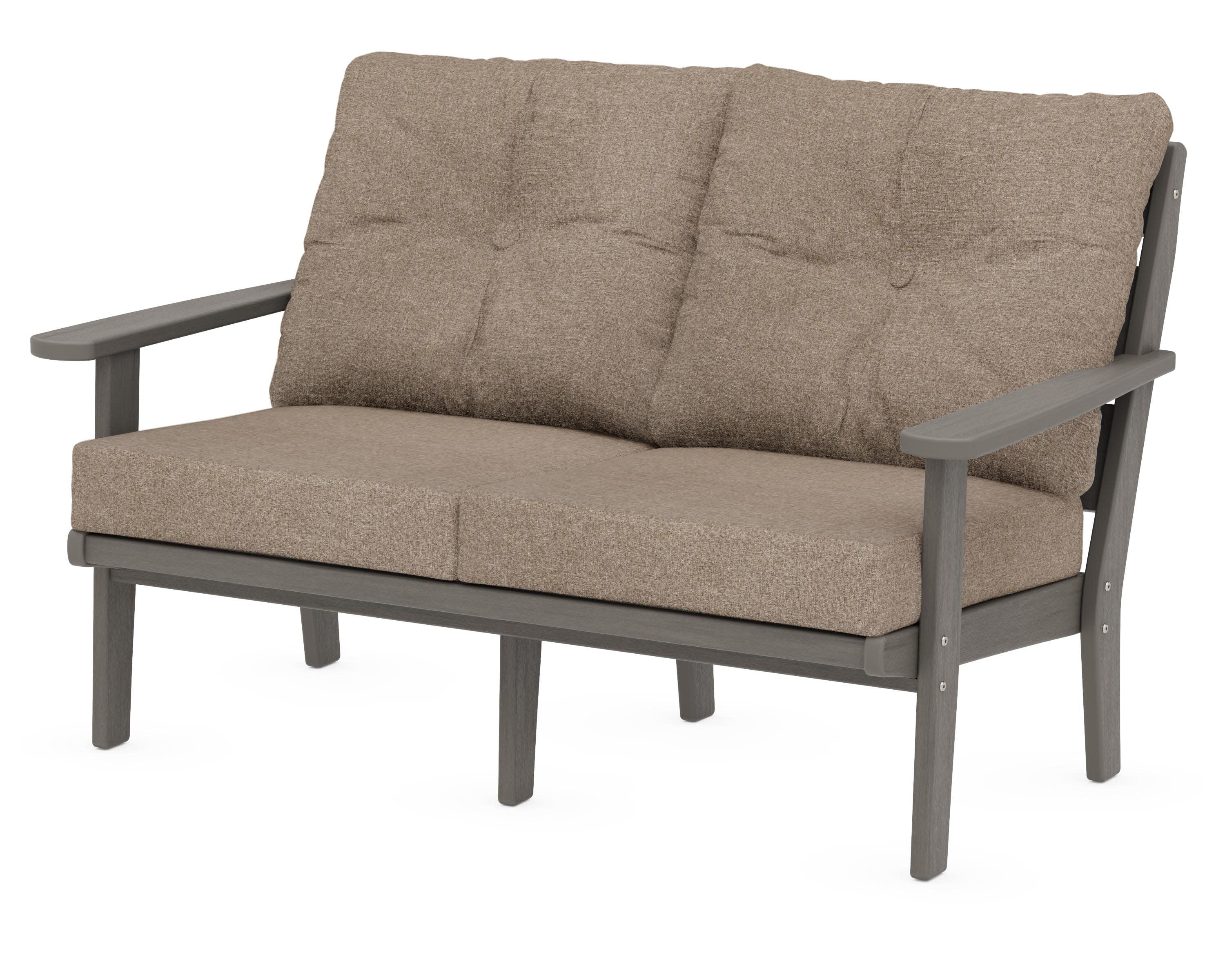 Lakeside Deep Seating Loveseat in Driftwood / Spiced Burlap