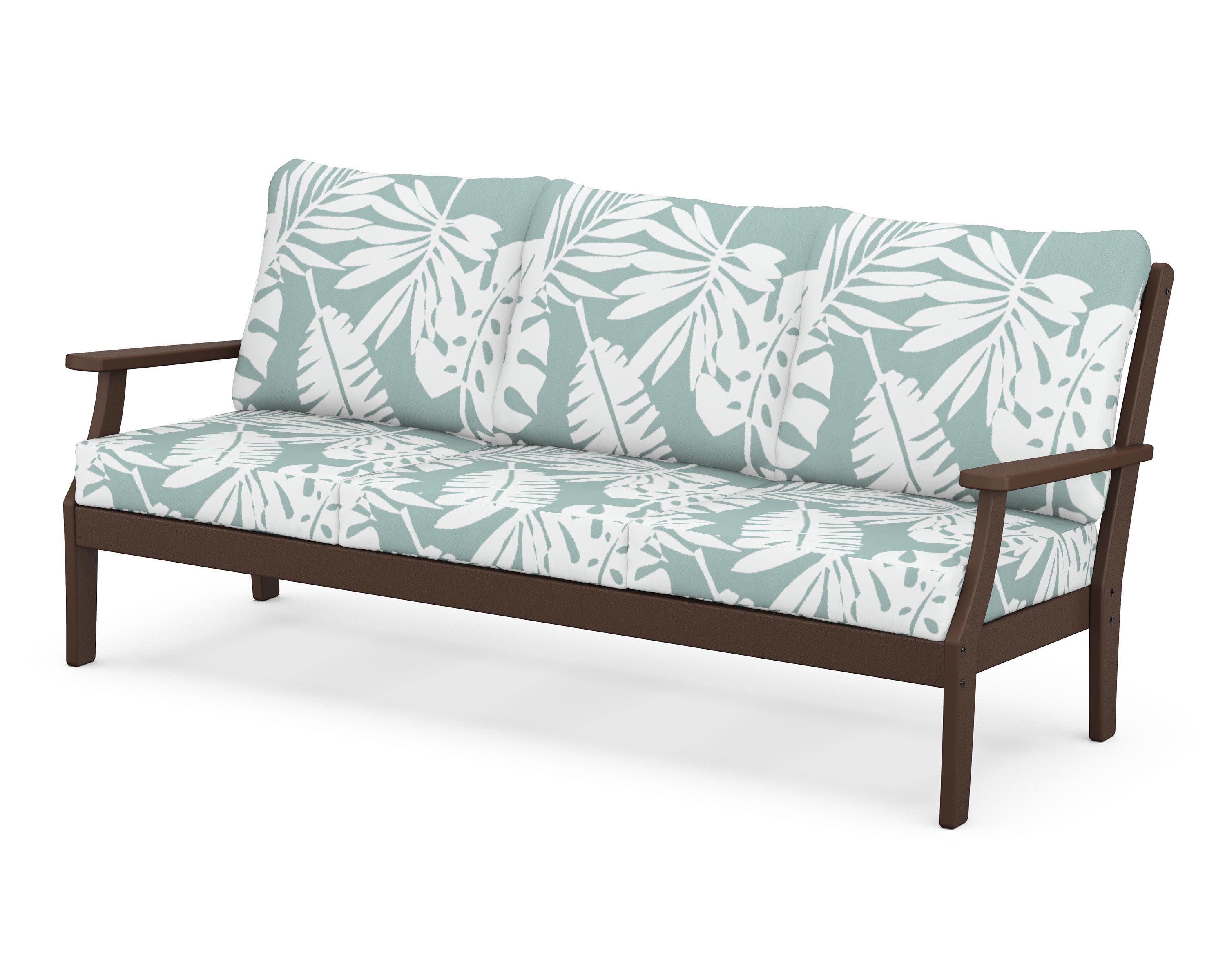 Braxton Deep Seating Sofa in Mahogany / Leaf Glacier Spa