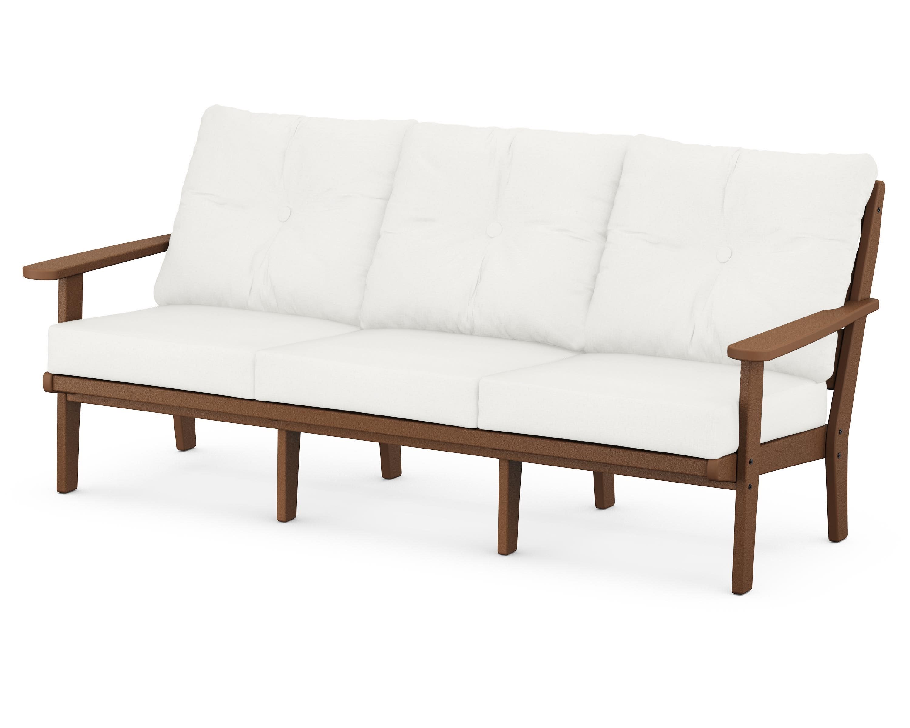 Lakeside Deep Seating Sofa in Teak / Natural Linen