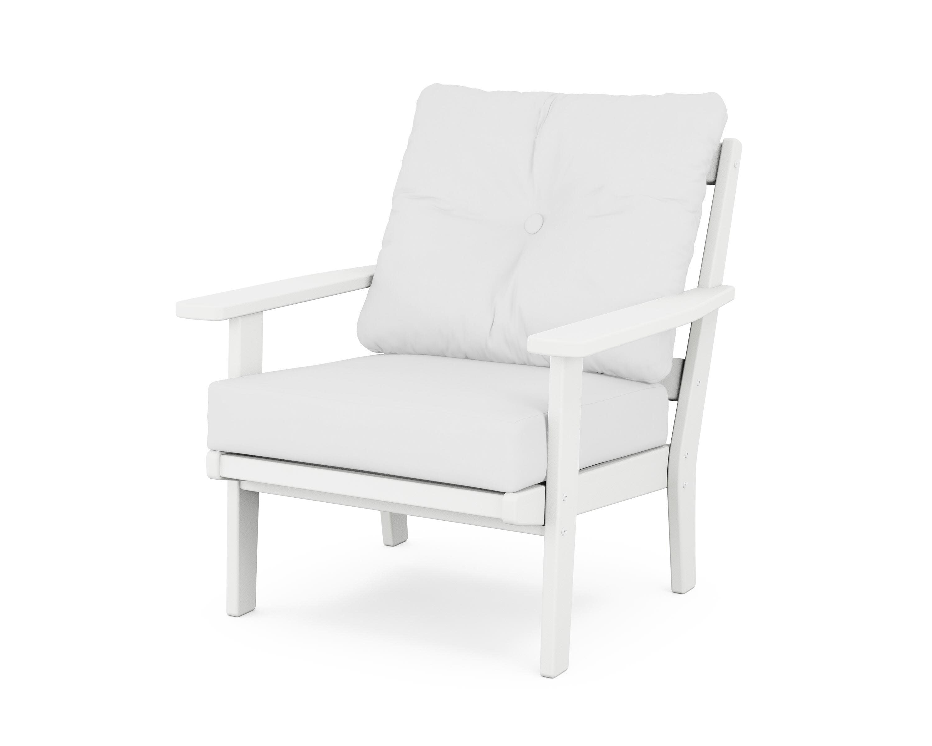 Oxford Deep Seating Chair in White / Natural