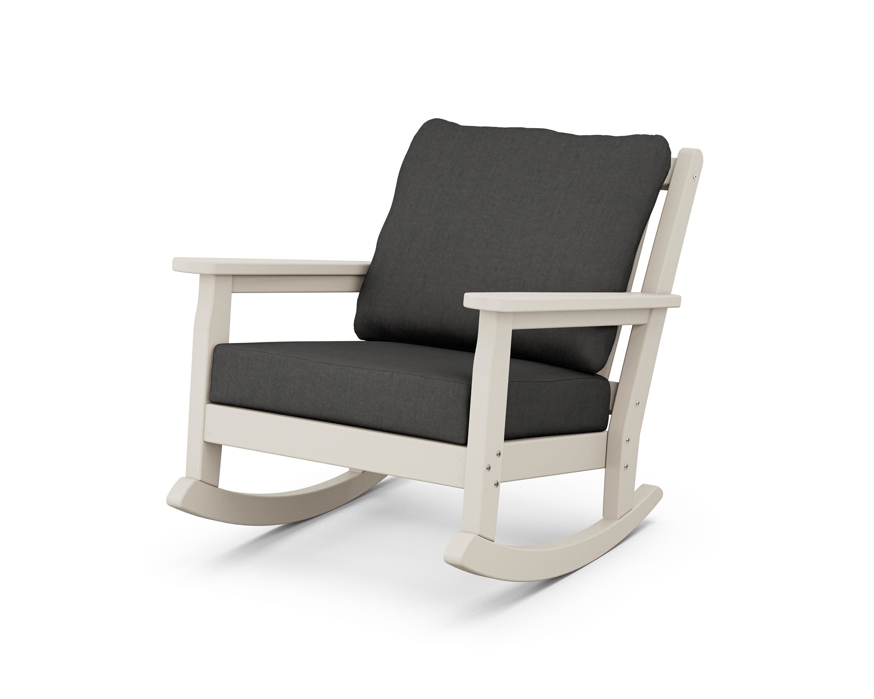 Chippendale Deep Seating Rocking Chair in Sand / Spectrum Carbon