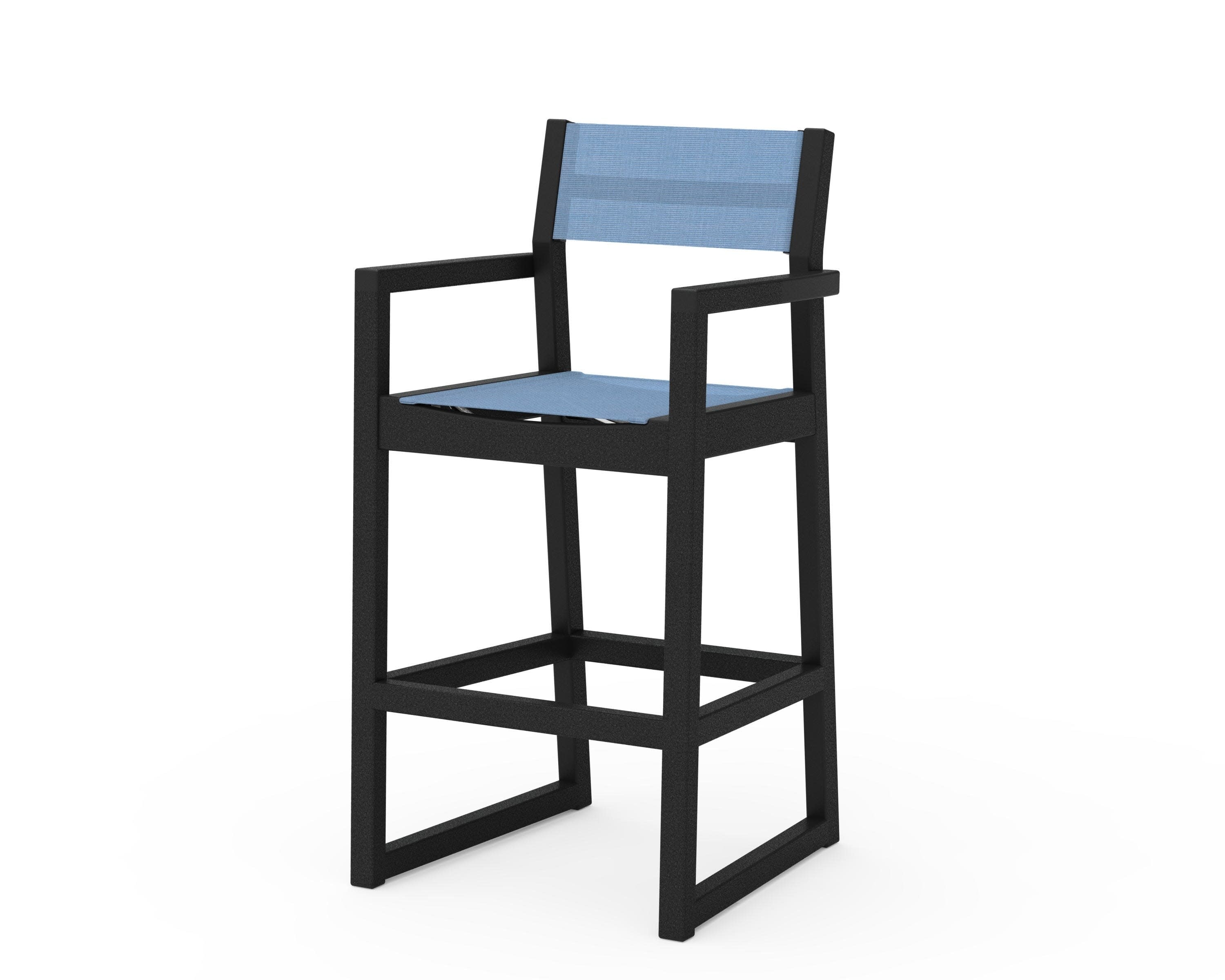 EDGE Sling Bar Arm Chair in Black / Poolside Sling