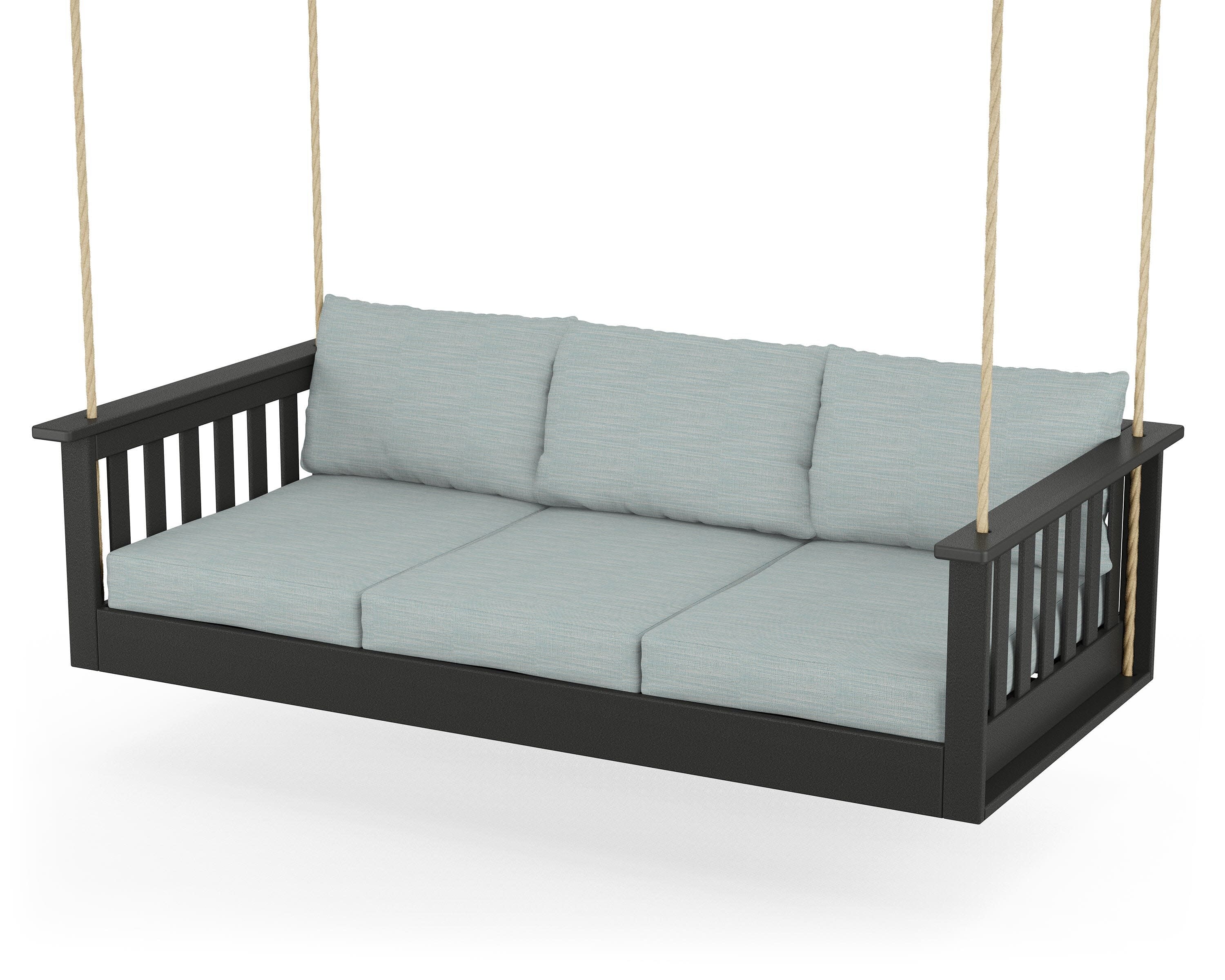 Vineyard Daybed Swing in Black / Soothe Mist
