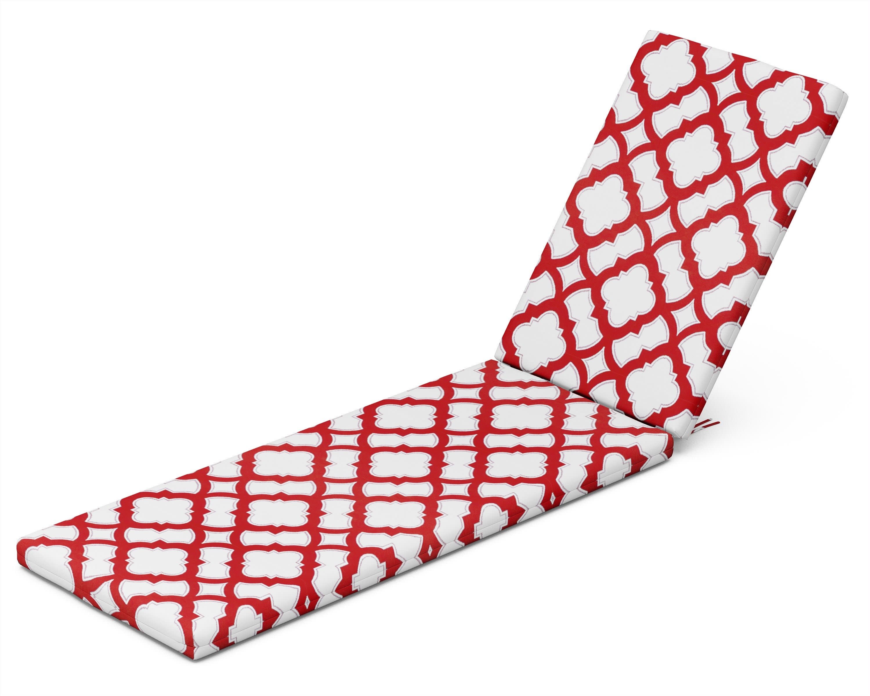 Chaise Cushion in Trellis Crimson
