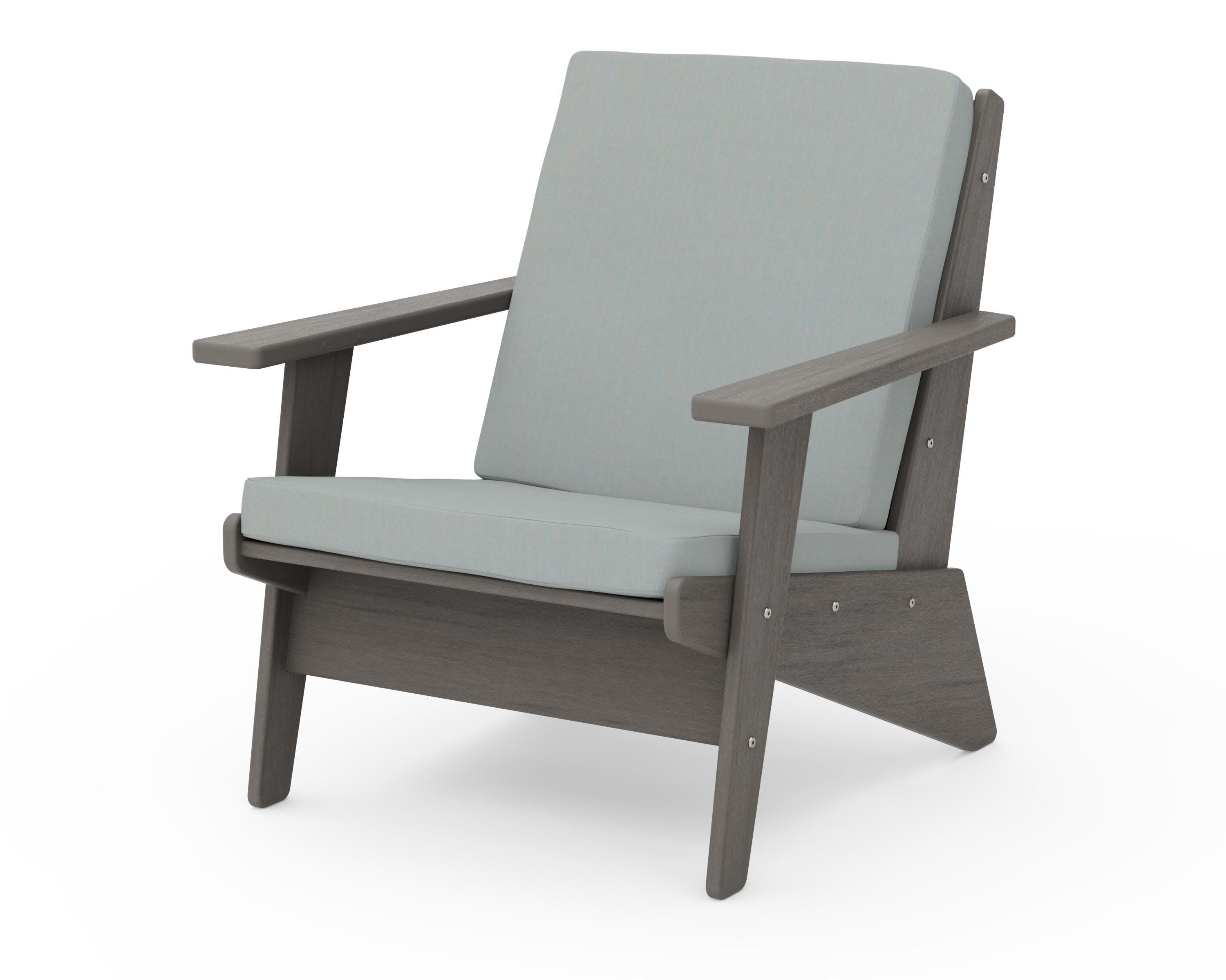 Riviera Modern Lounge Chair in Driftwood / Spa