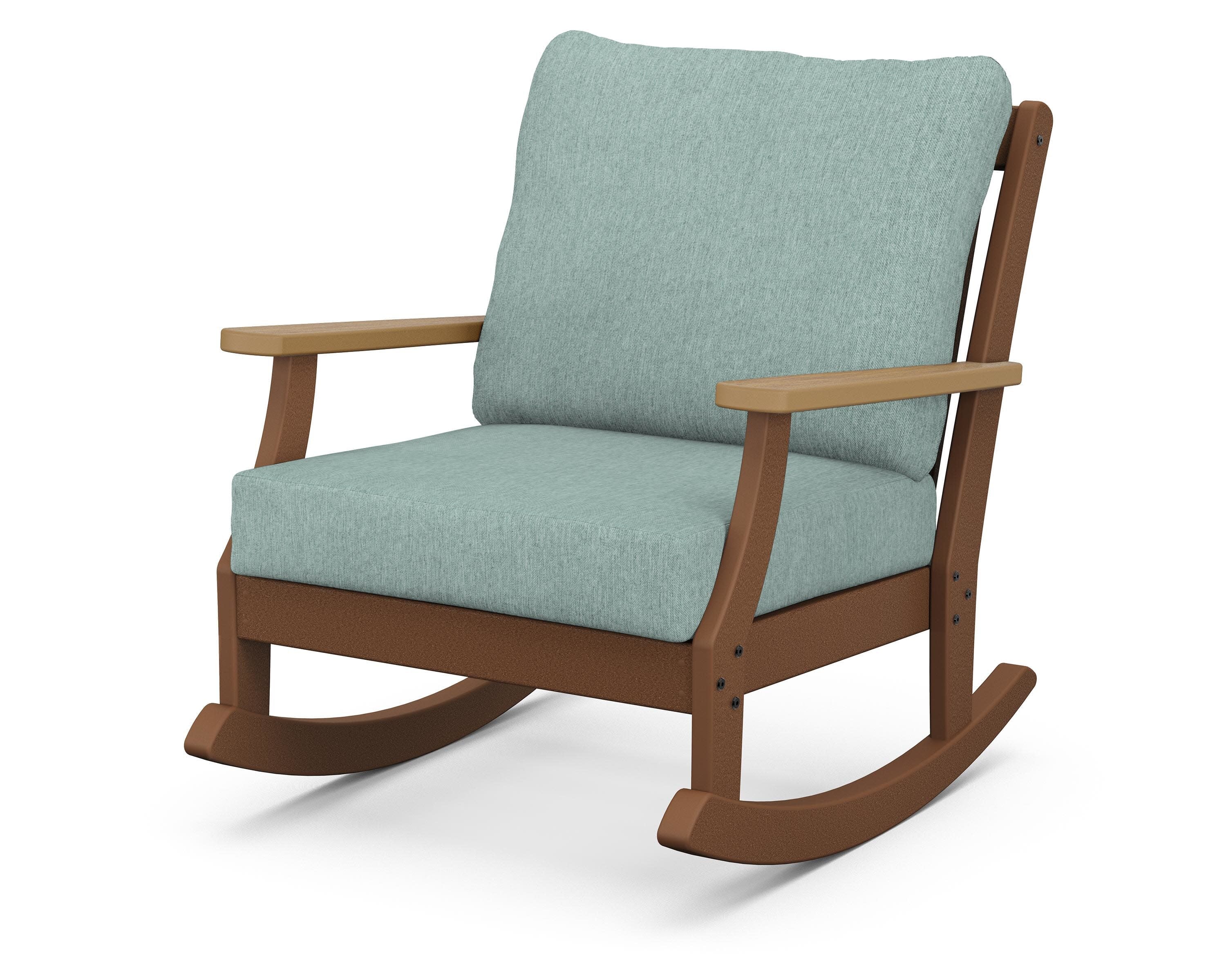 Braxton Deep Seating Rocking Chair in Teak / Natural / Glacier Spa