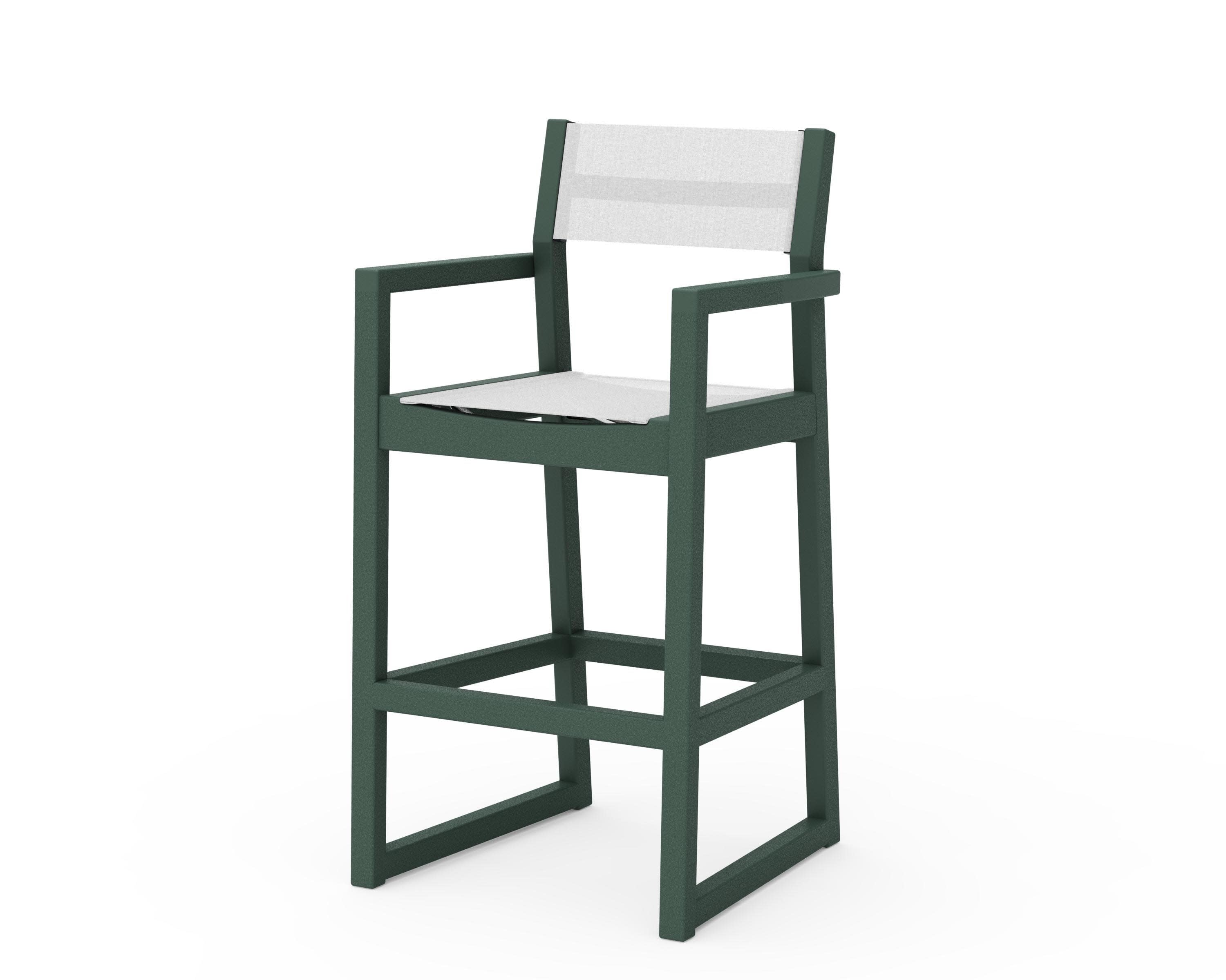 EDGE Sling Bar Arm Chair in Green / White Sling