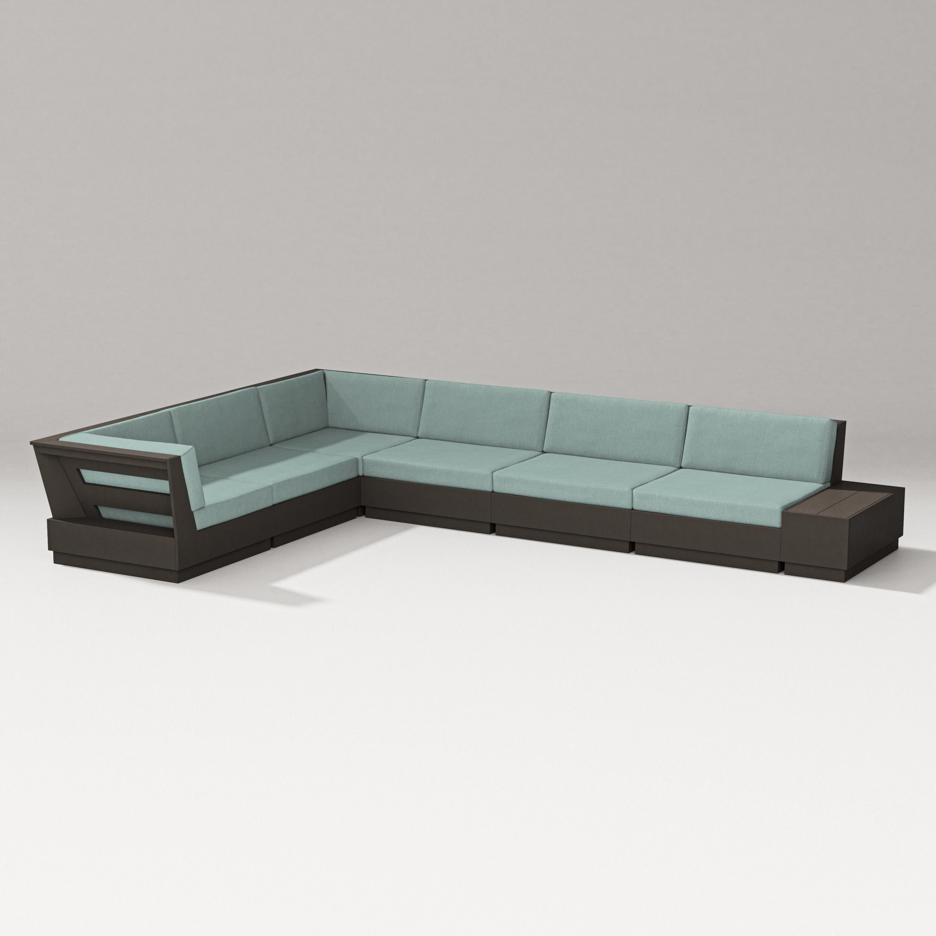 Elevate 7-Piece Corner Sectional in Vintage Coffee / Glacier Spa