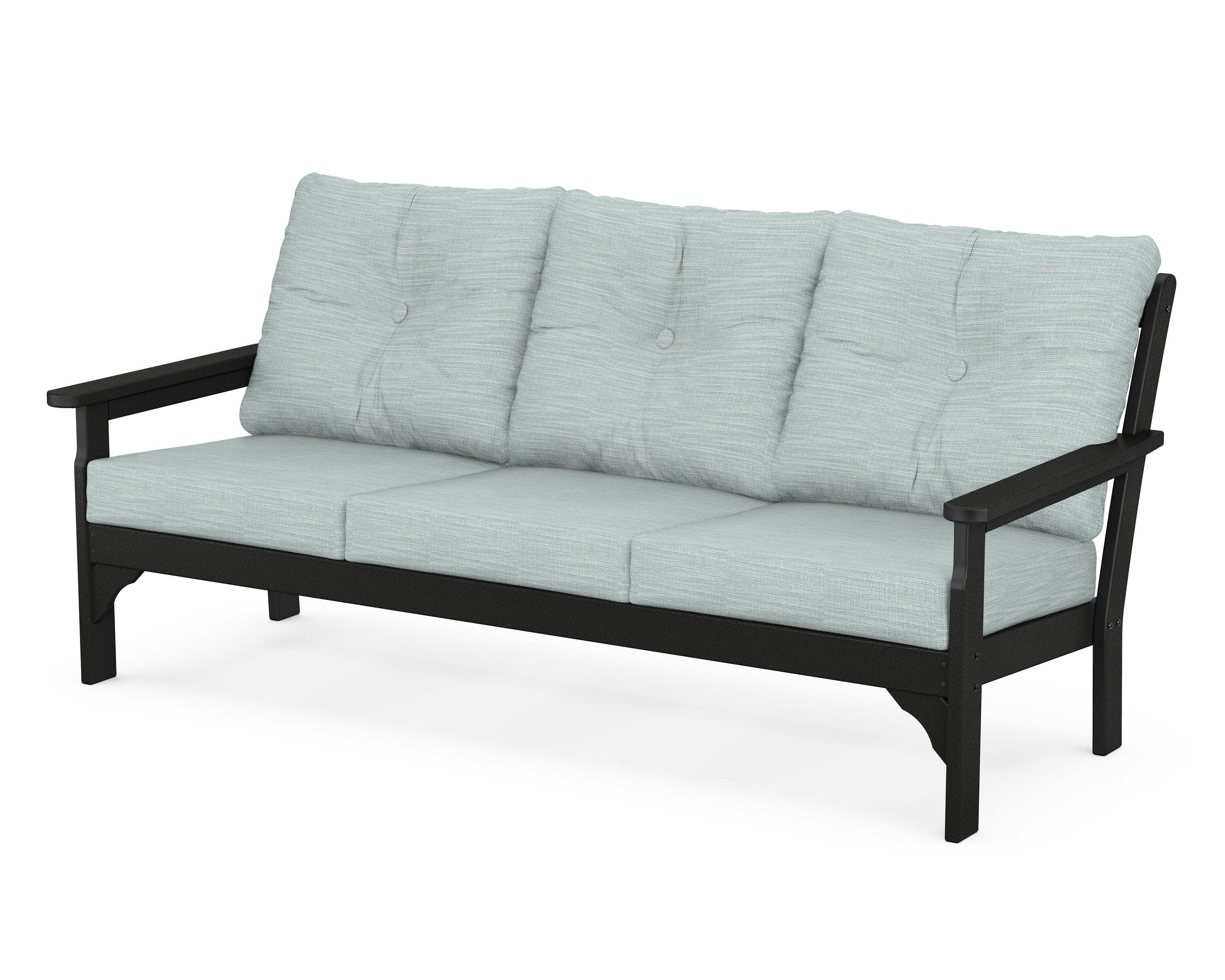 Vineyard Deep Seating Sofa in Black / Soothe Mist