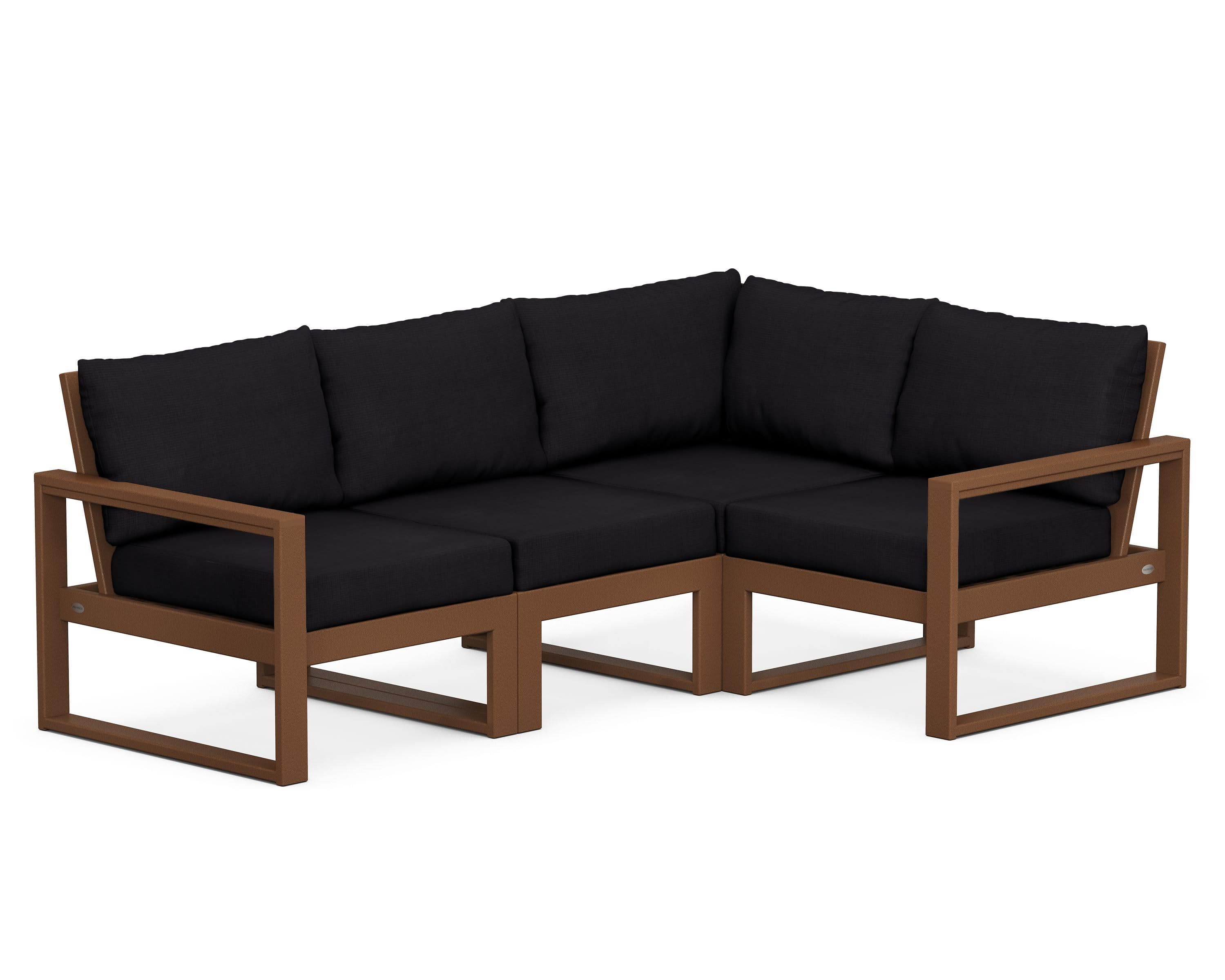 EDGE 4-Piece Modular Deep Seating Set in Teak / Midnight Linen