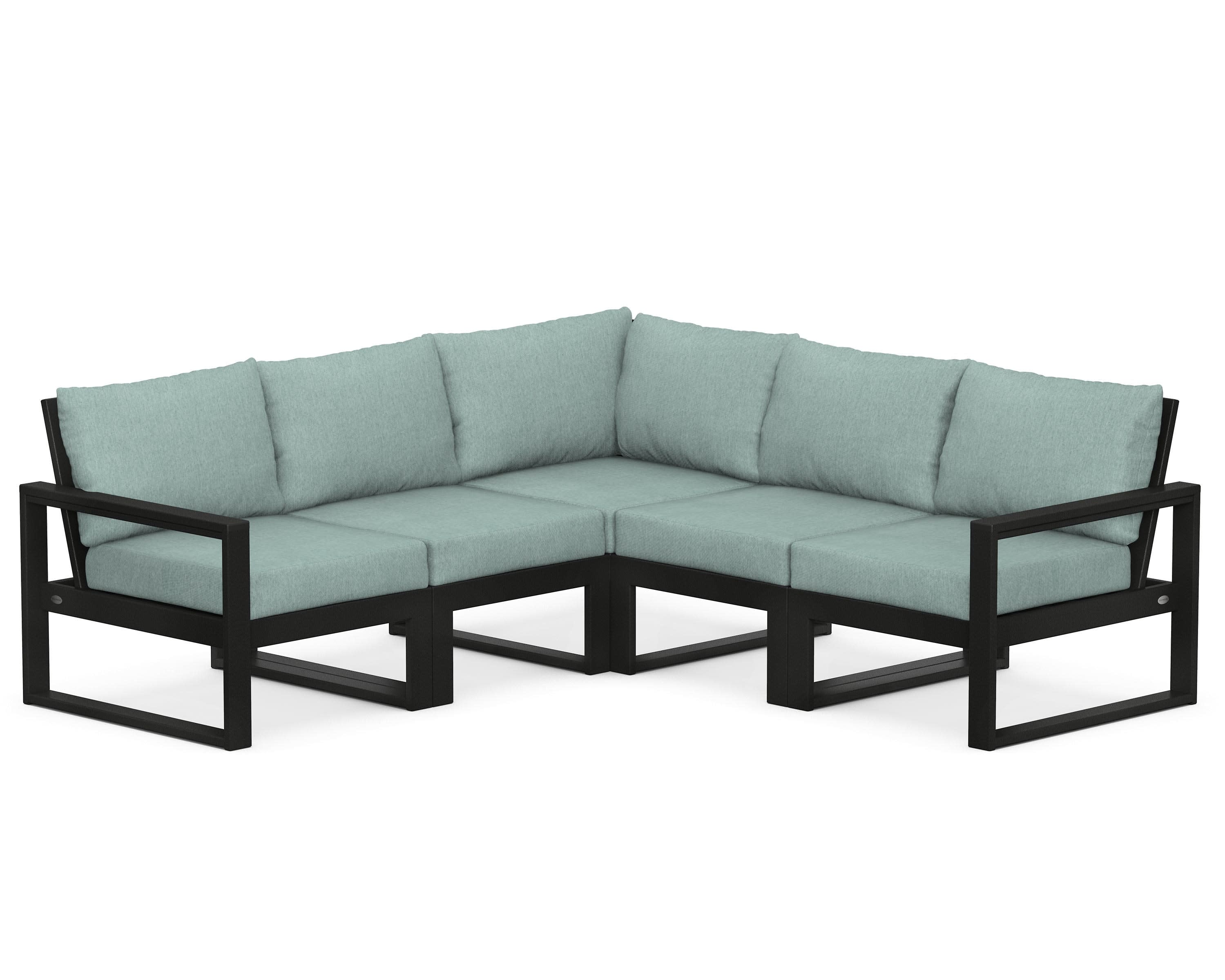 EDGE 5-Piece Modular Deep Seating Set in Black / Glacier Spa