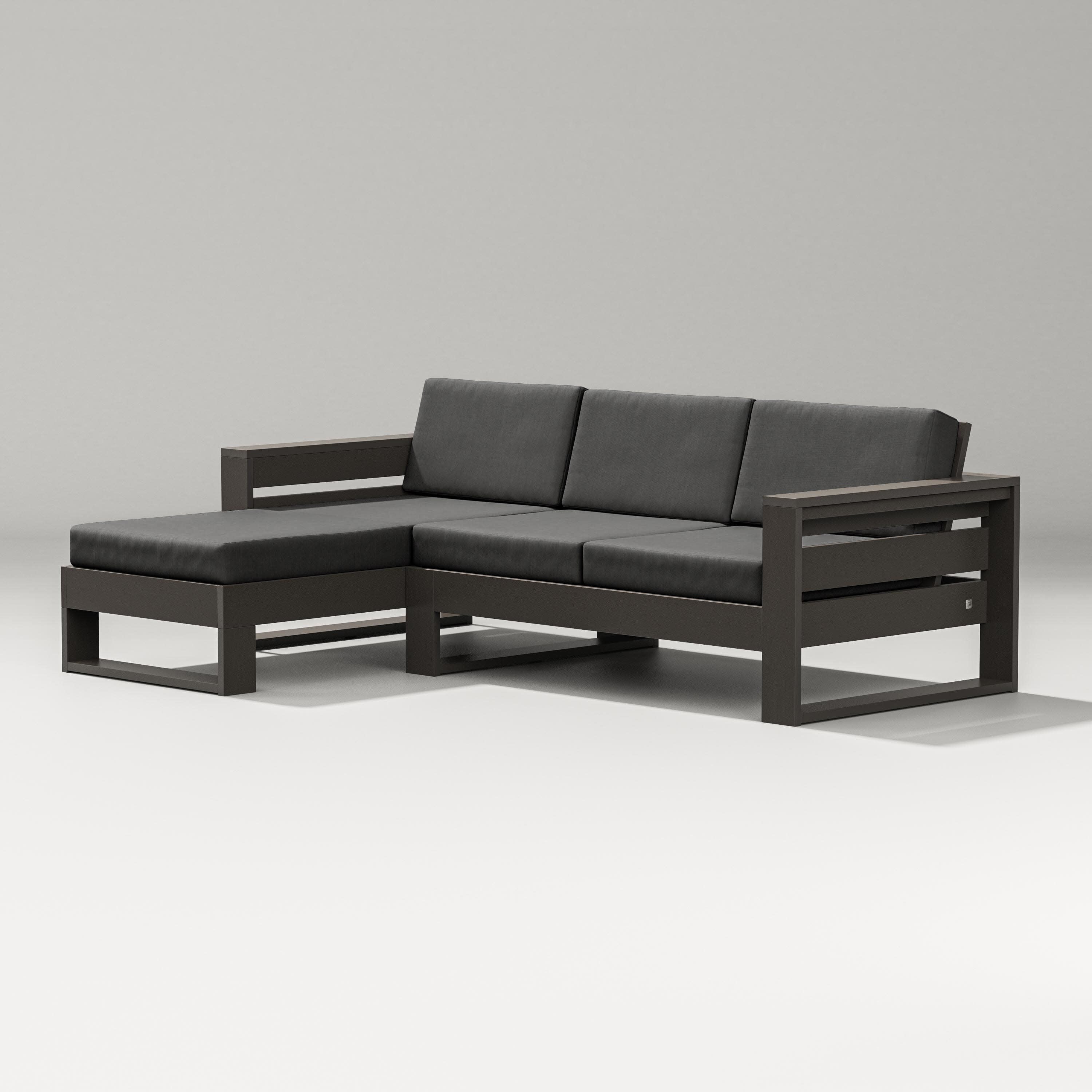 Latitude Left Chaise Sectional in Vintage Coffee / Spectrum Carbon